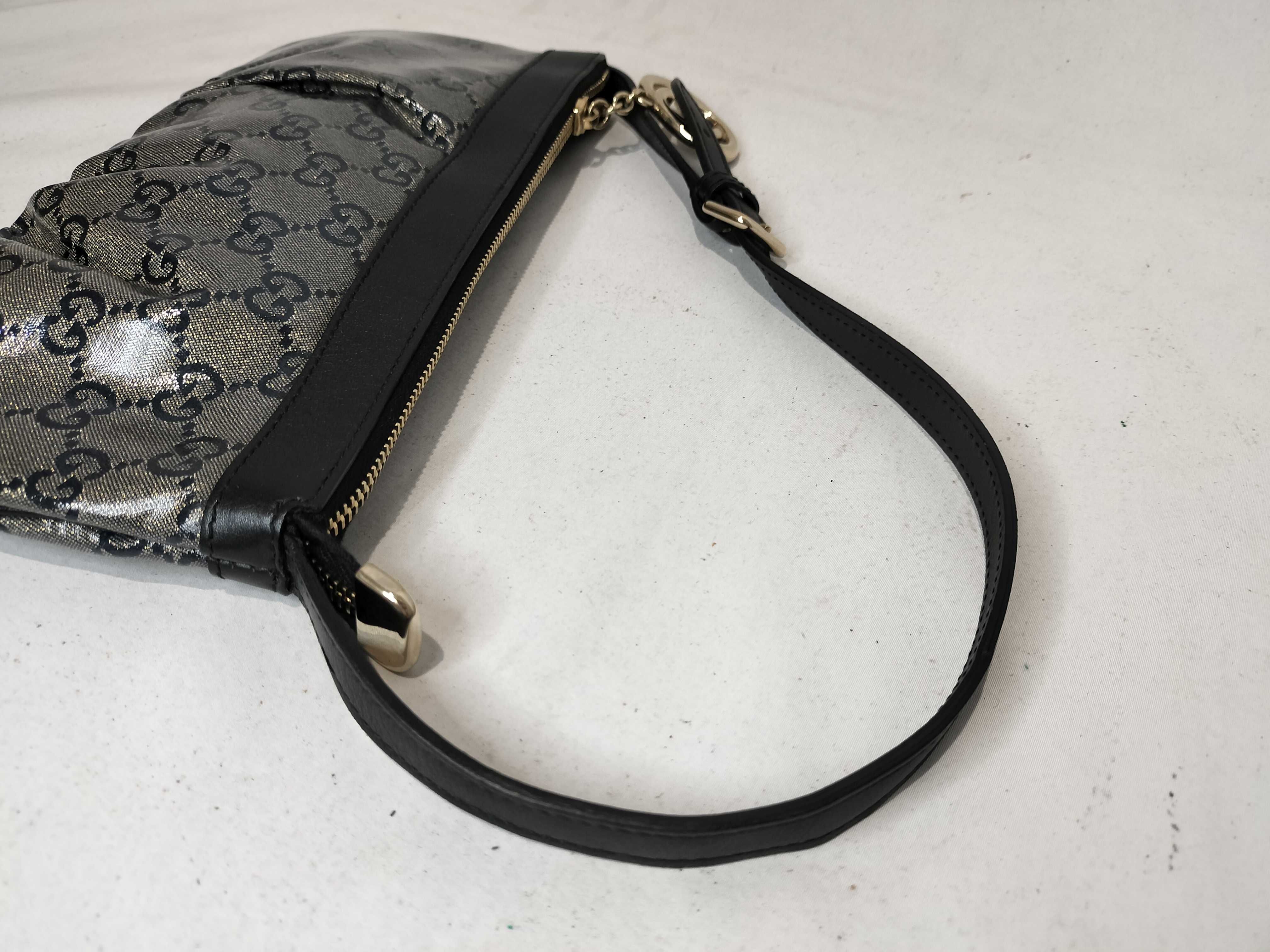 Navy Crystal Leather GG Monogram Shoulder Bag (Handbag) — view 4