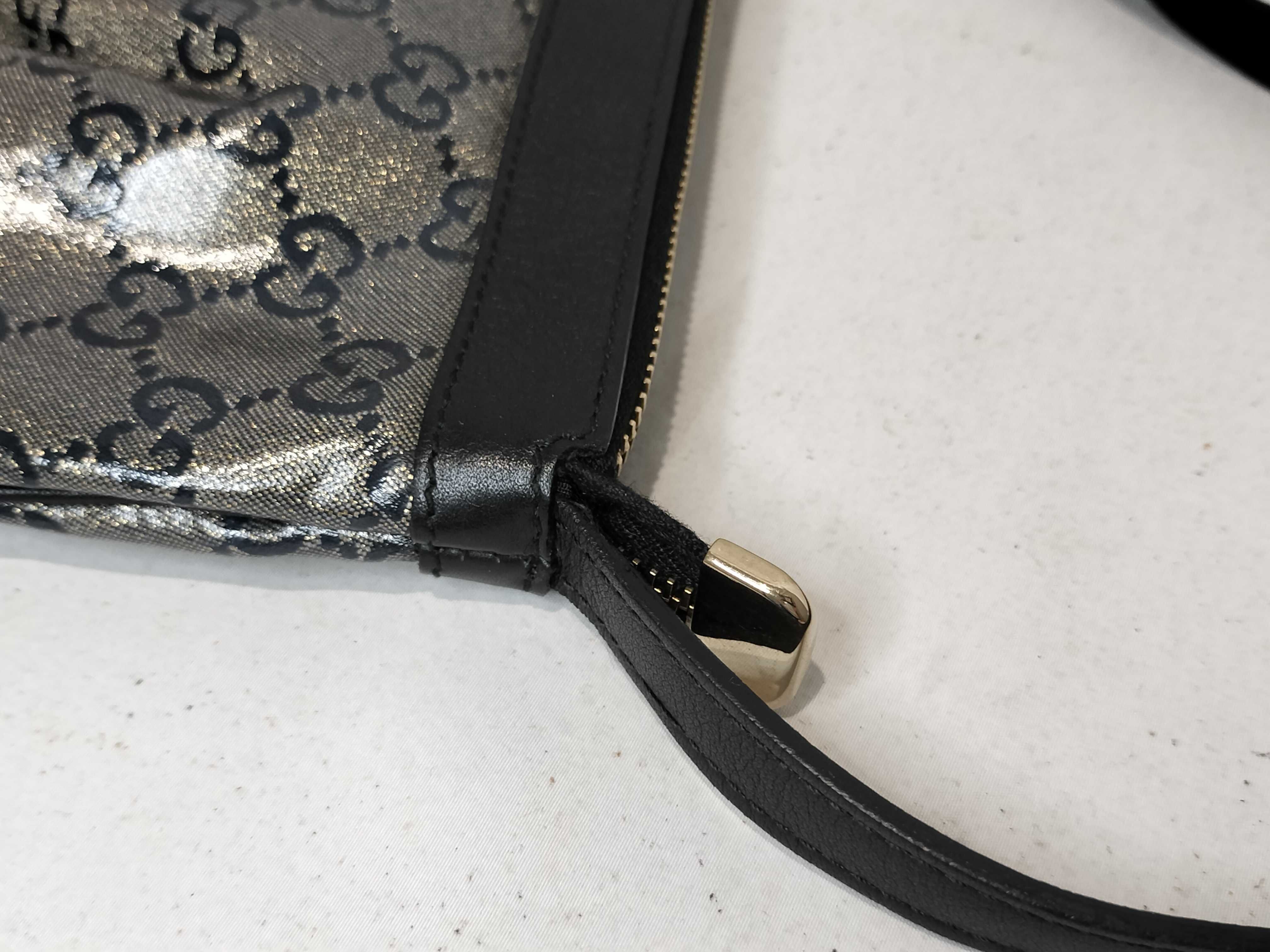 Navy Crystal Leather GG Monogram Shoulder Bag (Handbag) — view 6