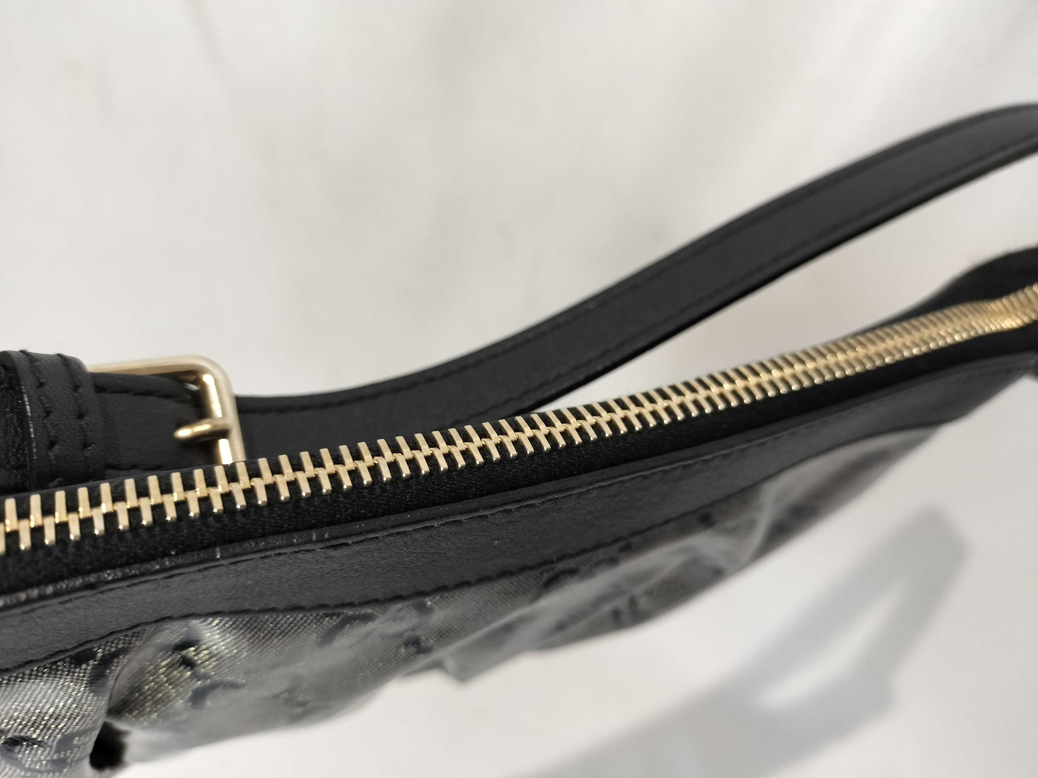 Navy Crystal Leather GG Monogram Shoulder Bag (Handbag) — view 9
