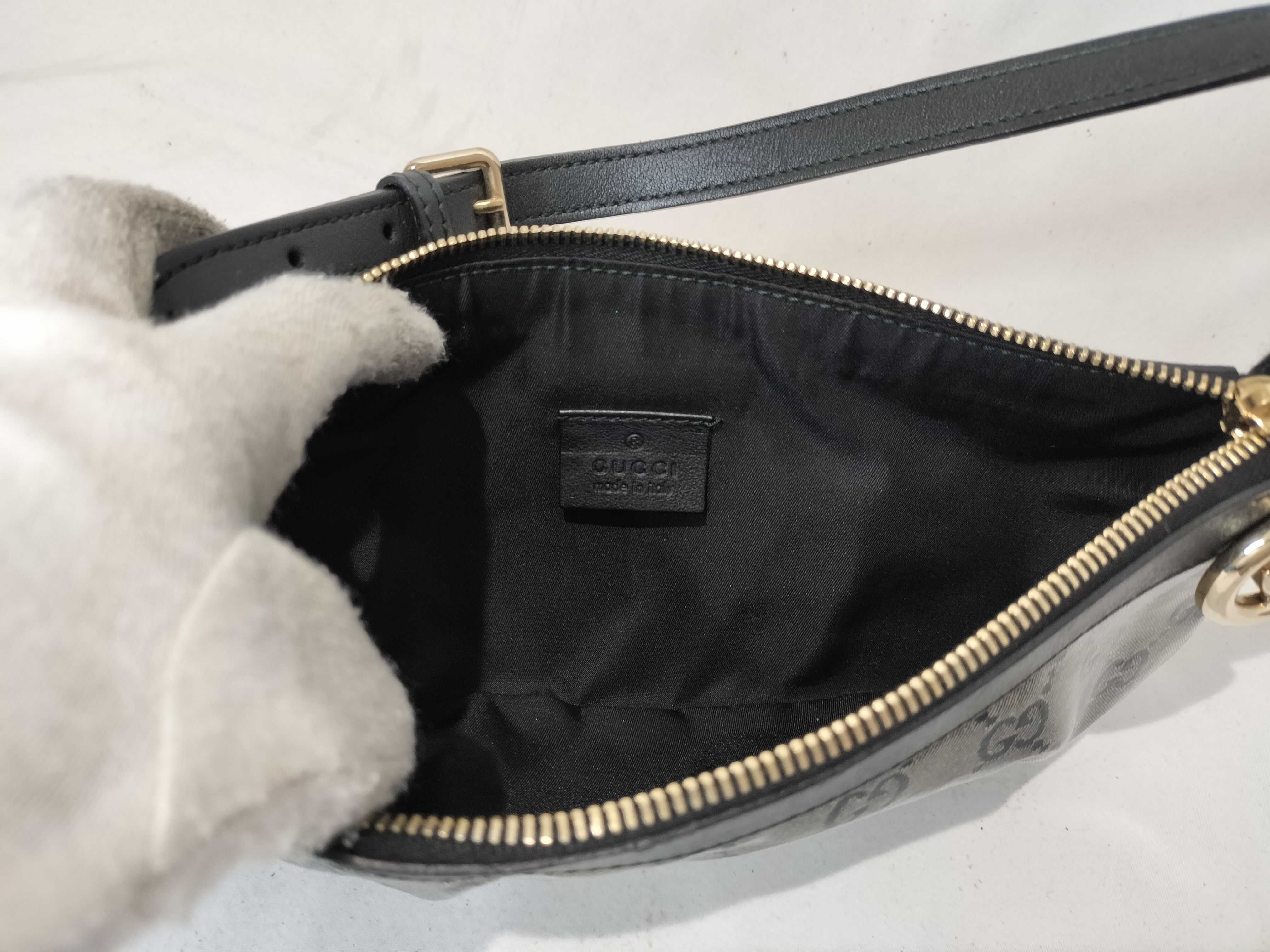 Navy Crystal Leather GG Monogram Shoulder Bag (Handbag) — view 10
