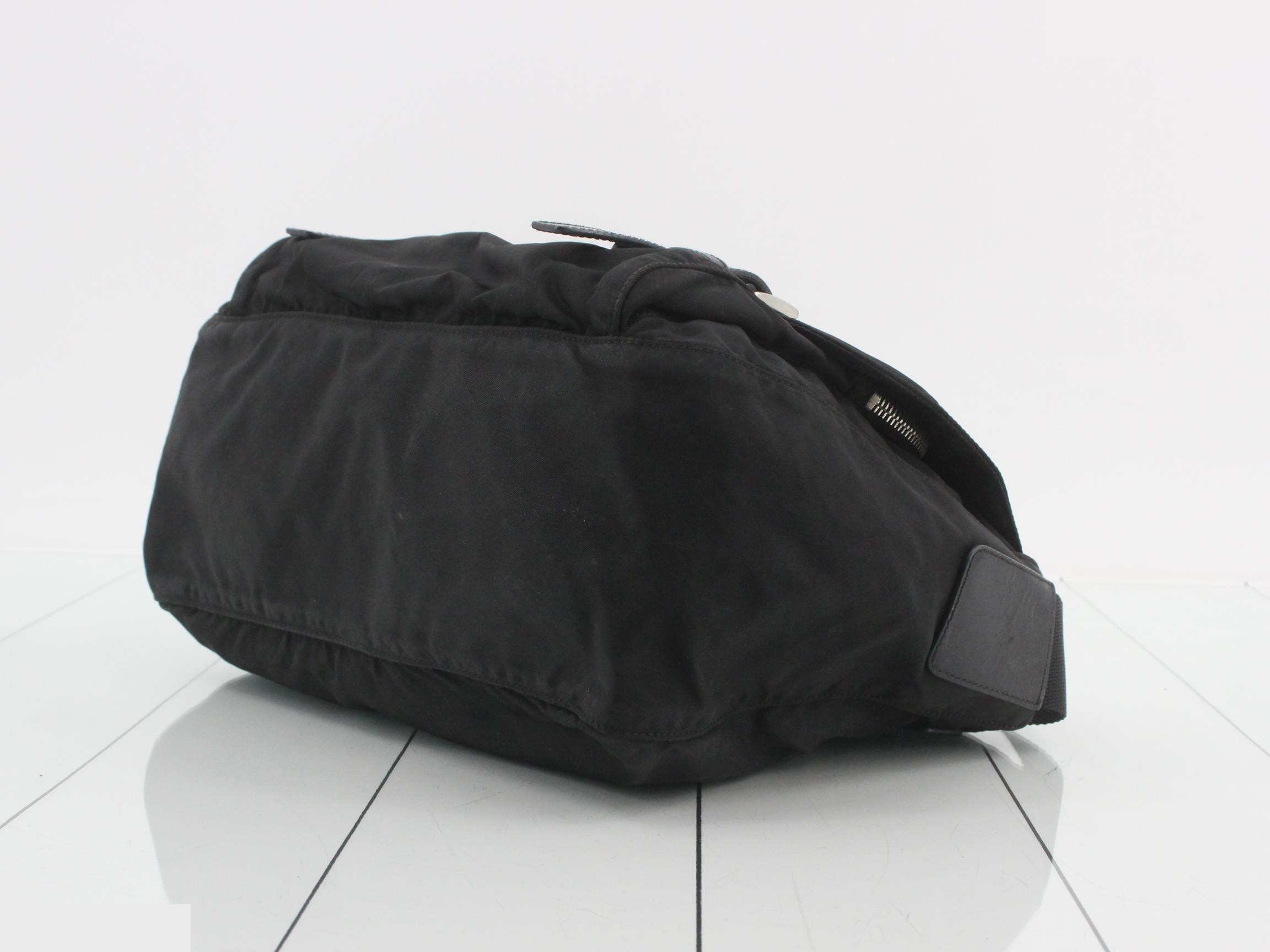 Tessuto Triangle Plate Shoulder Bag, Black — view 6