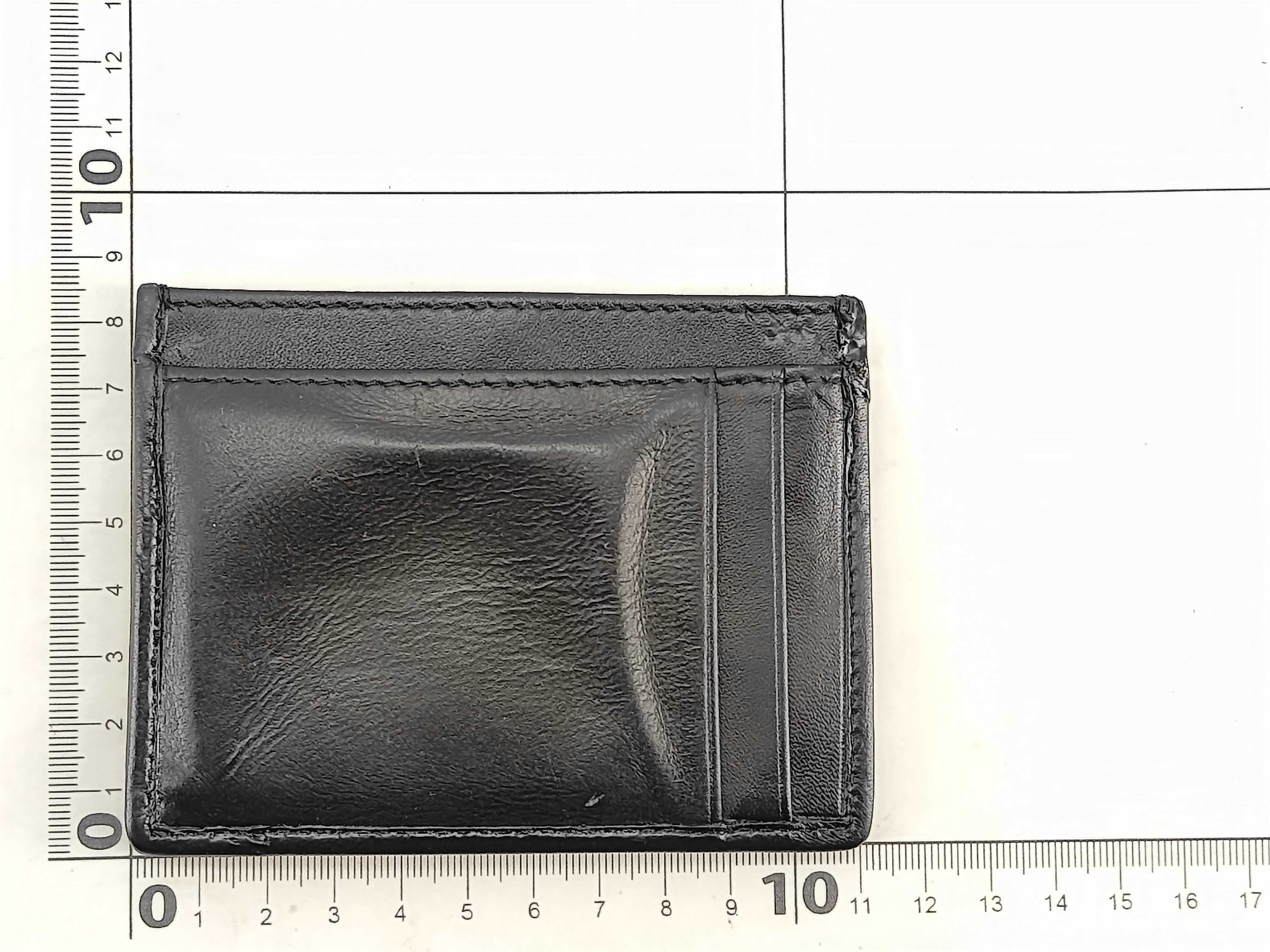 Black Card Case with Gold Hardware (Card Case/Pass Case/Business Card Holder) — view 2