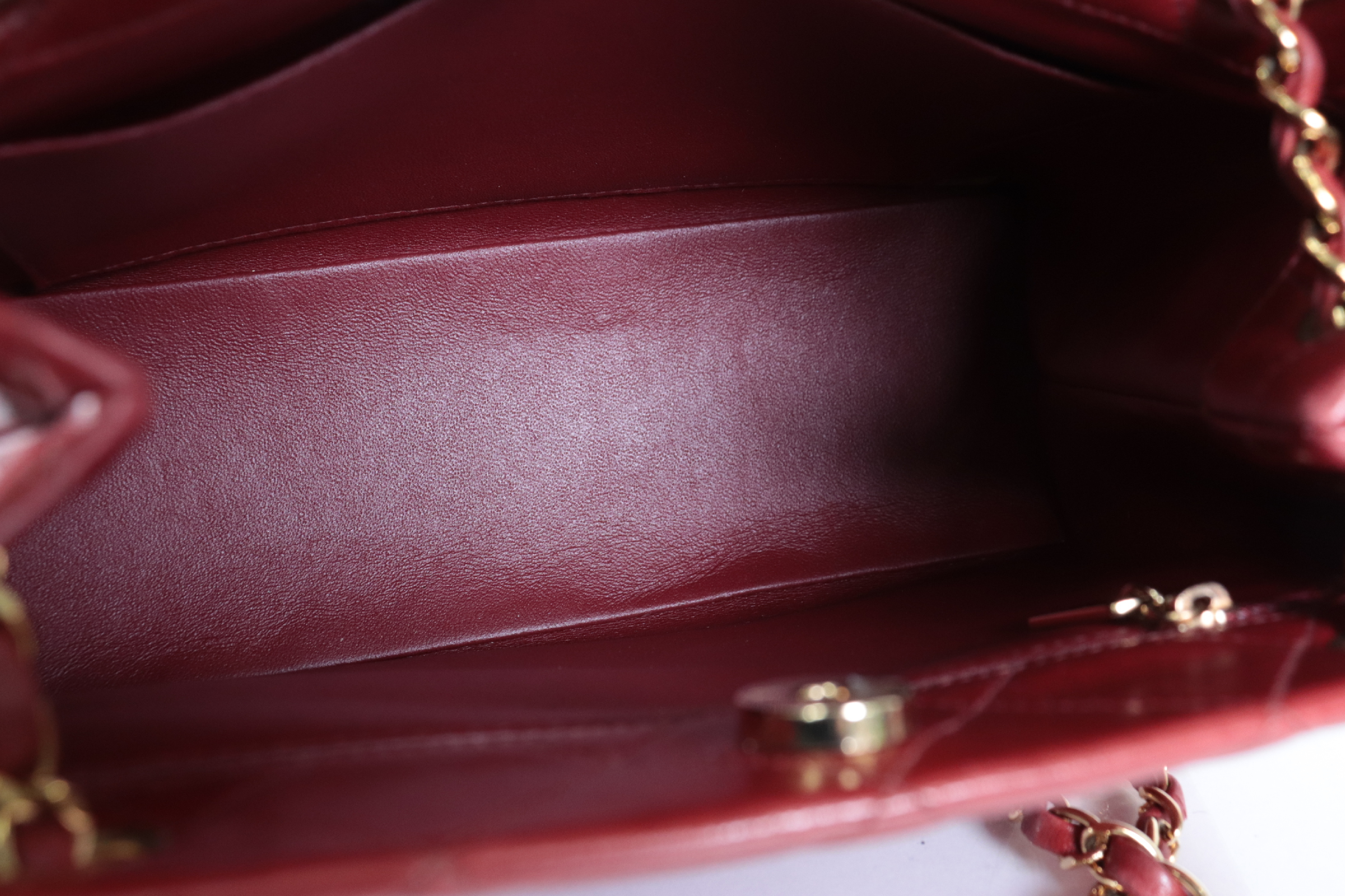 Matelassé Lambskin Chain Tote, Red, Series 5 Tote Bag — view 9