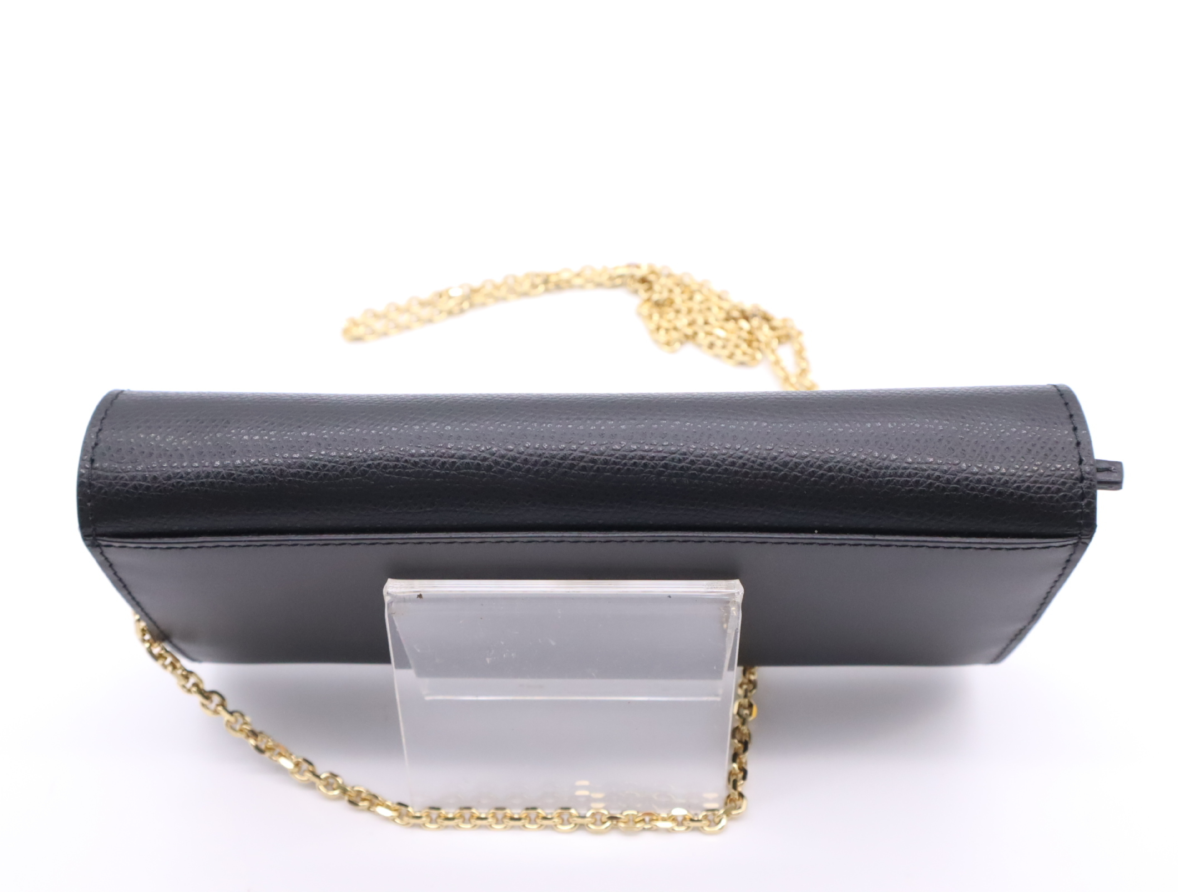 8M0365 FF Diamond Long Wallet with Chain, Black with Gold Hardware, Comes with Dust Bag and Box. — view 4