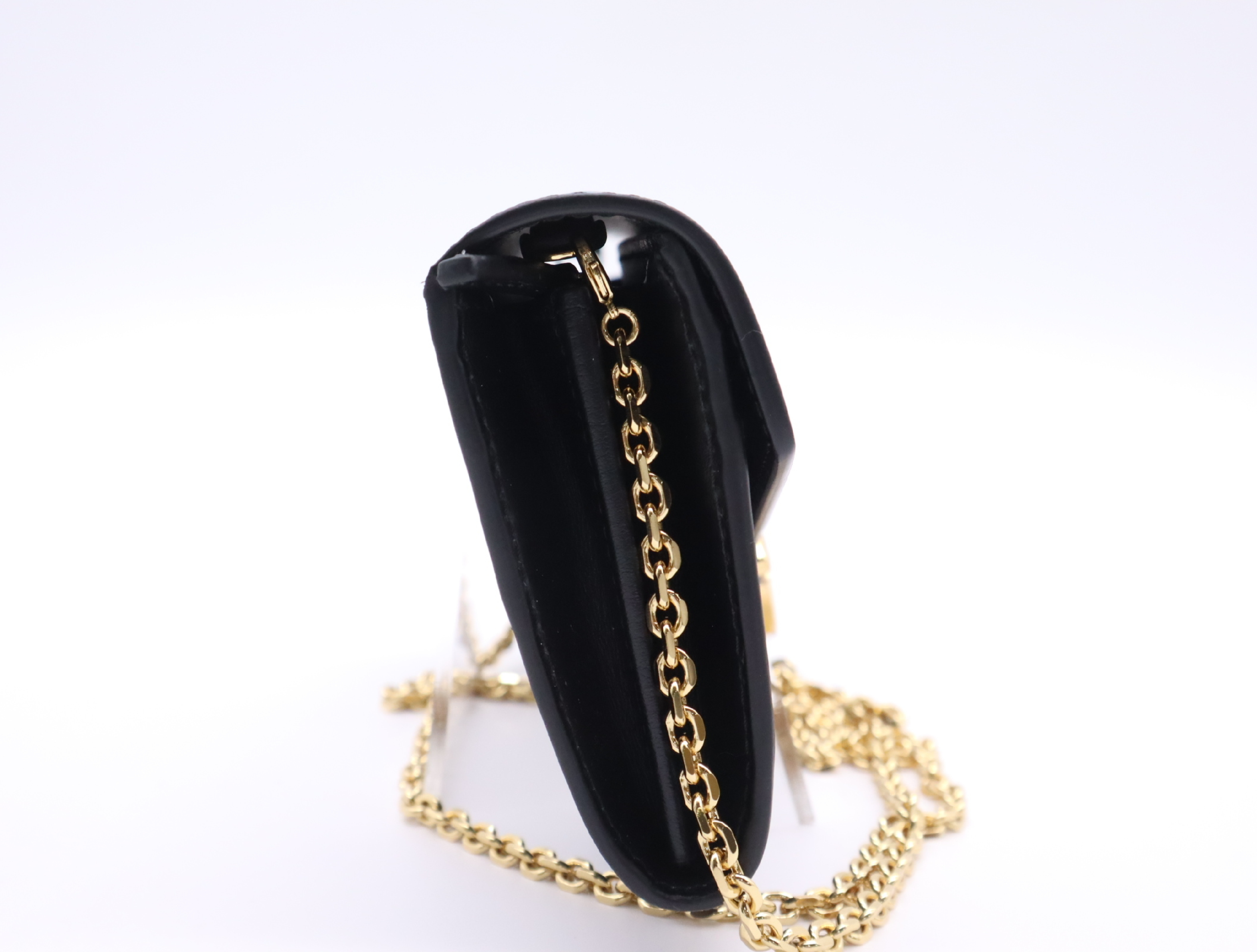8M0365 FF Diamond Long Wallet with Chain, Black with Gold Hardware, Comes with Dust Bag and Box. — view 5