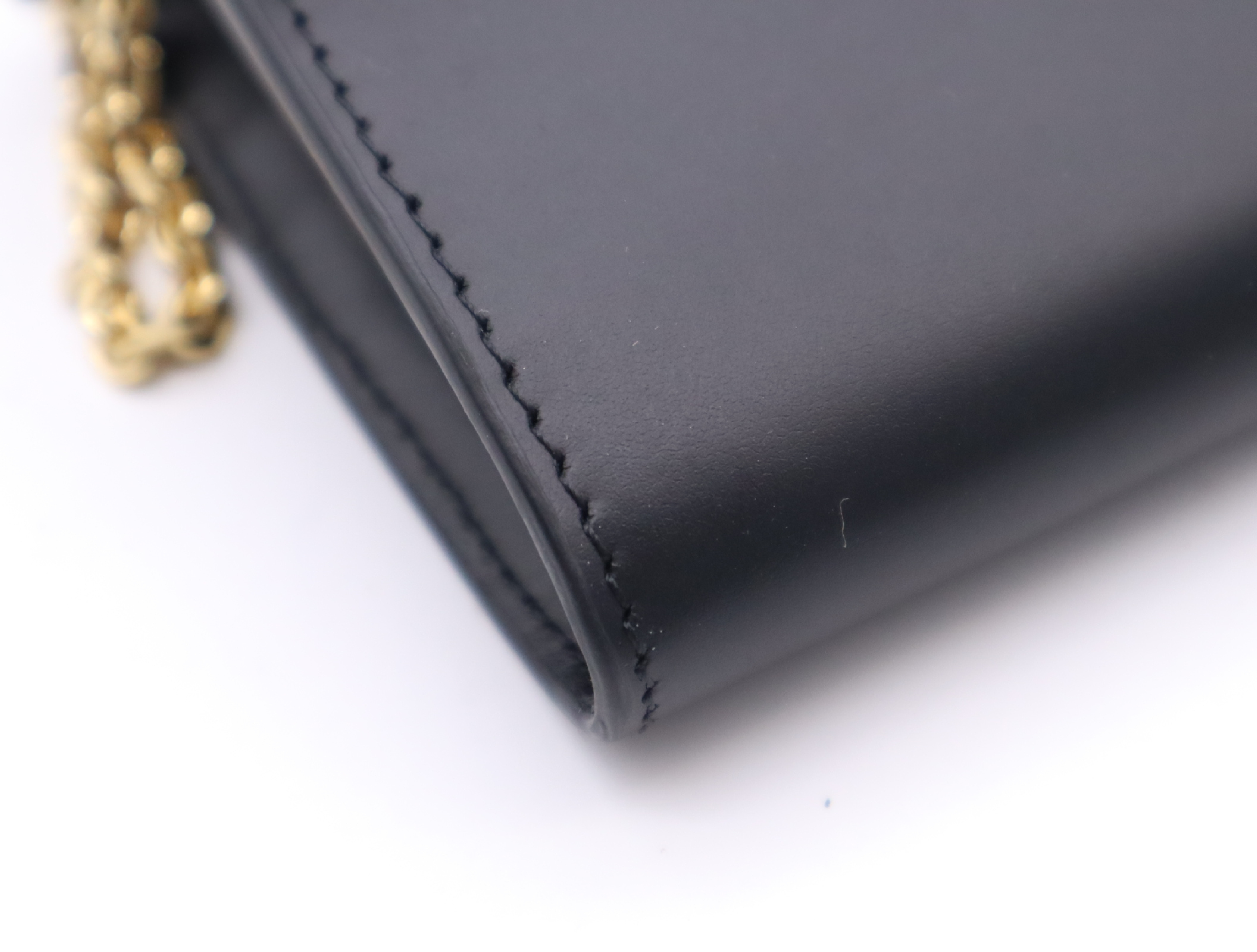 8M0365 FF Diamond Long Wallet with Chain, Black with Gold Hardware, Comes with Dust Bag and Box. — view 6