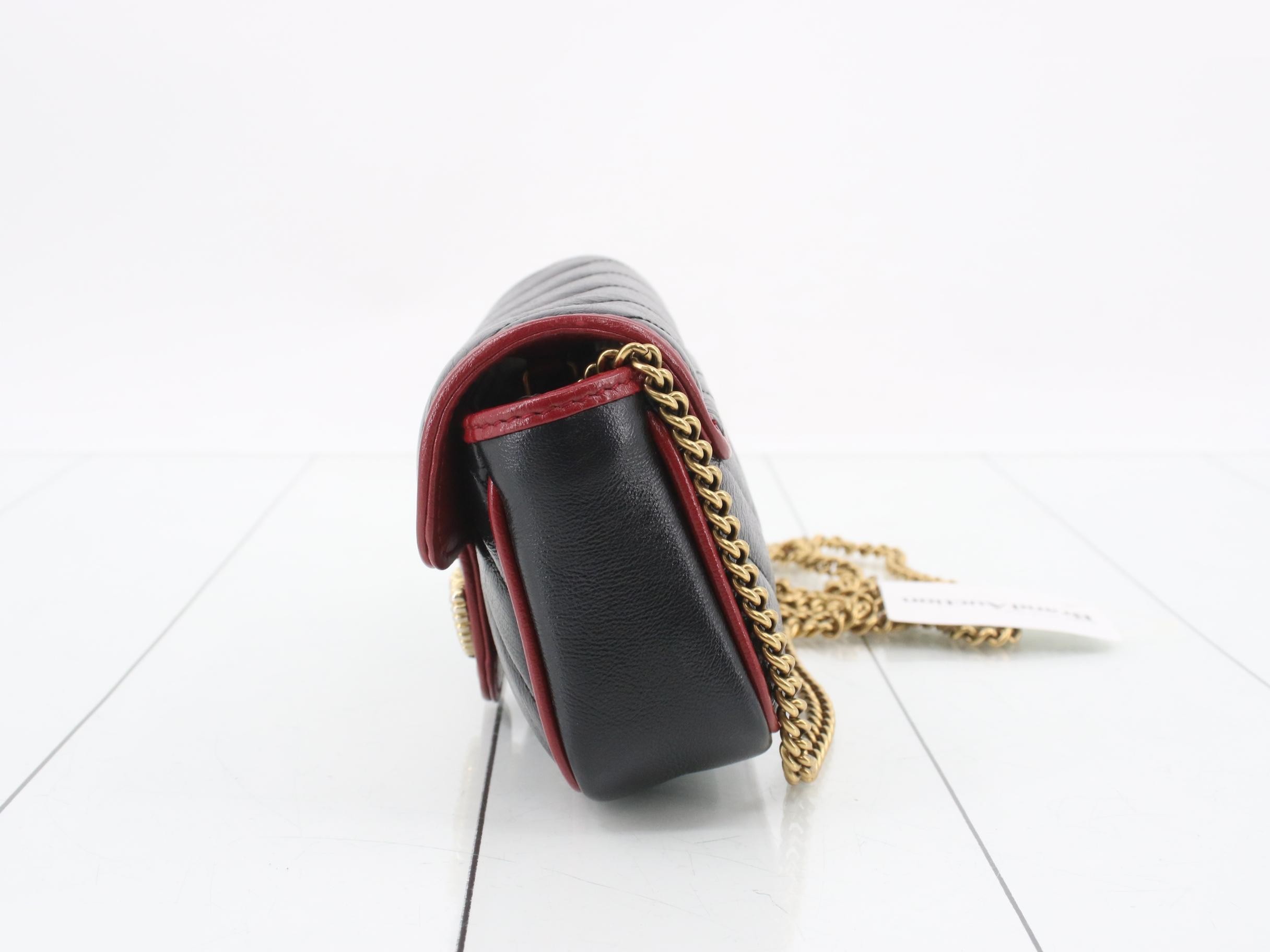 GG Marmont Chain Bag Shoulder Bag 574969 Leather Black — view 3
