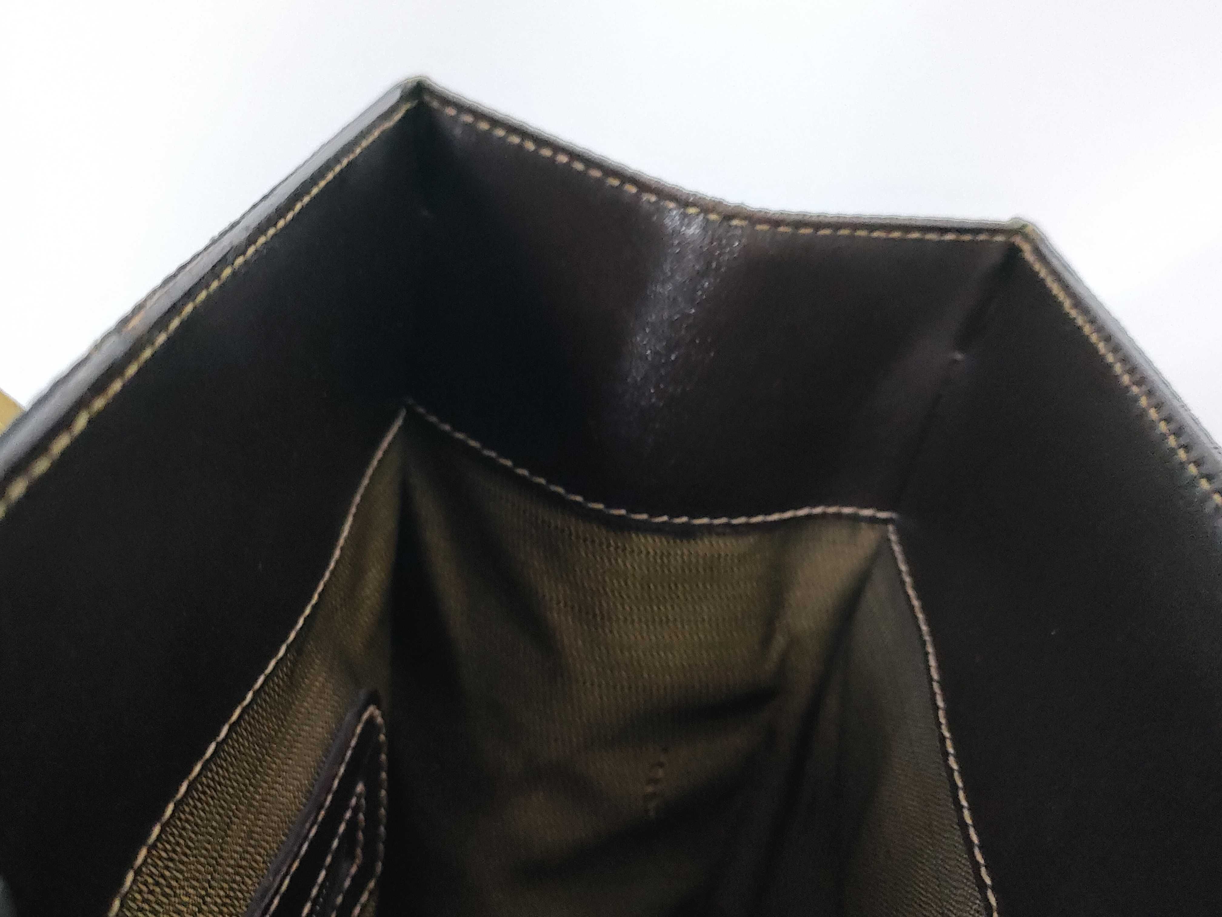 Zucca pattern tote bag/handbag with gold hardware, FF logo, canvas and leather, brown. — view 9