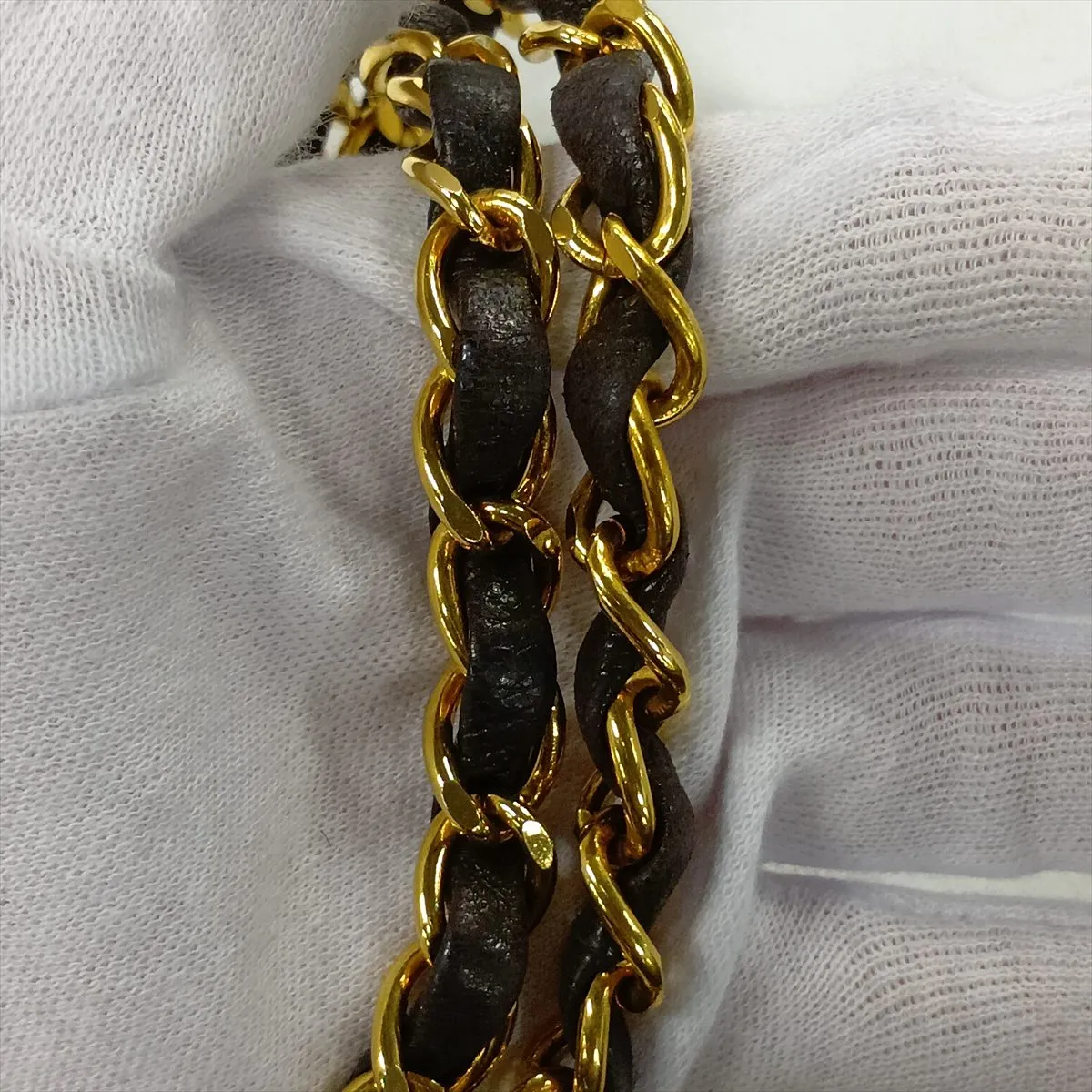Matelassé Lambskin Single Flap Double Chain Bag, Brown with Gold Hardware, 3607116 (Serial Number 3) — view 14