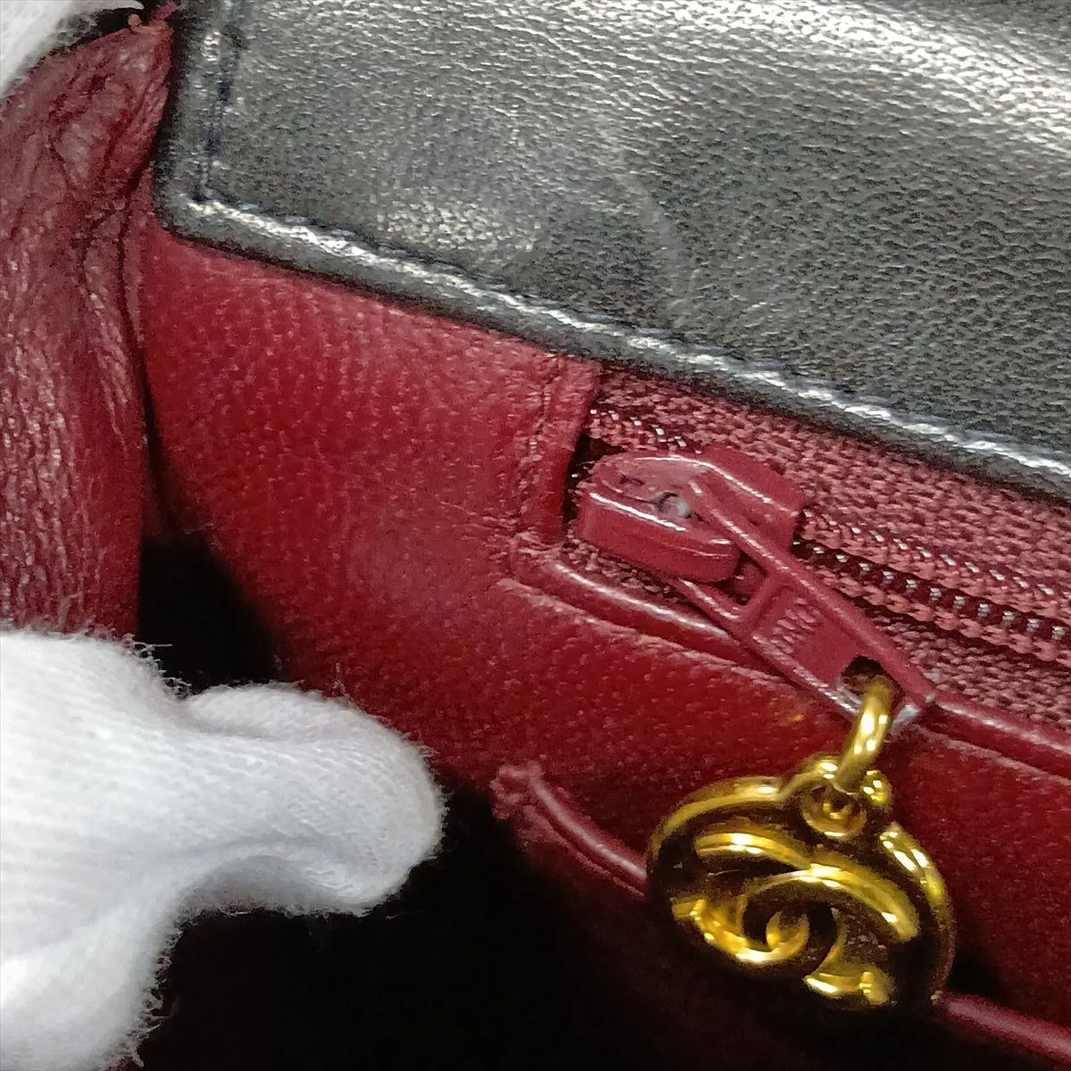 Matelassé Lambskin Single Flap Double Chain Bag, Brown with Gold Hardware, 3607116 (Serial Number 3) — view 15