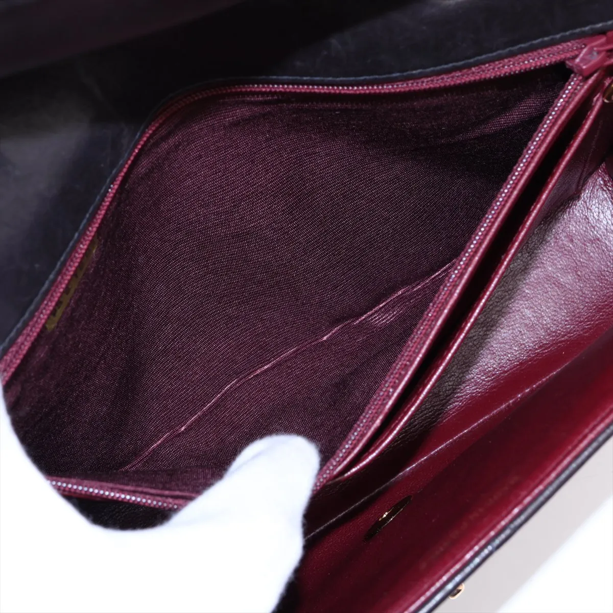 Matelassé Lambskin Single Flap Double Chain Bag, Brown with Gold Hardware, 3607116 (Serial Number 3) — view 8