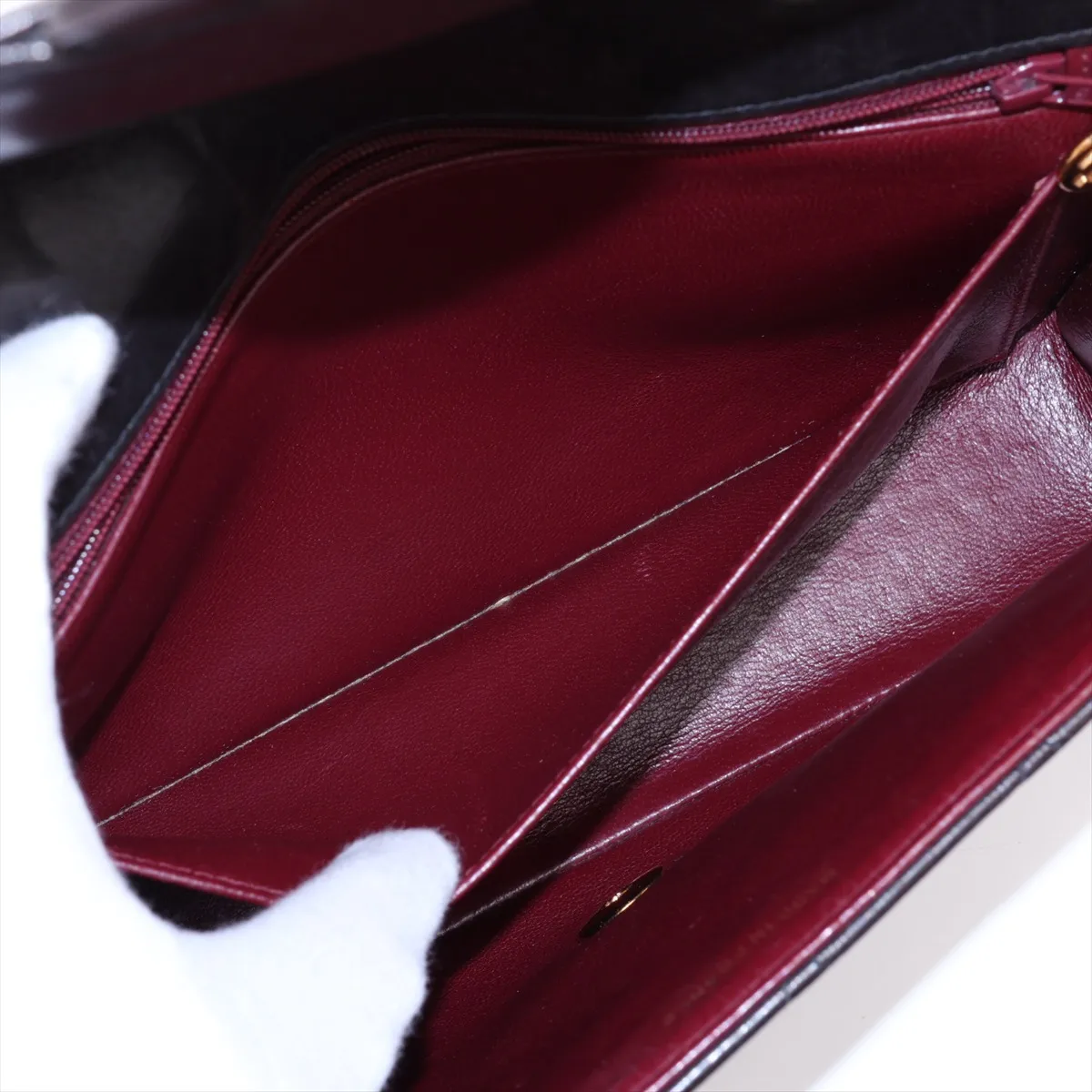 Matelassé Lambskin Single Flap Double Chain Bag, Brown with Gold Hardware, 3607116 (Serial Number 3) — view 9