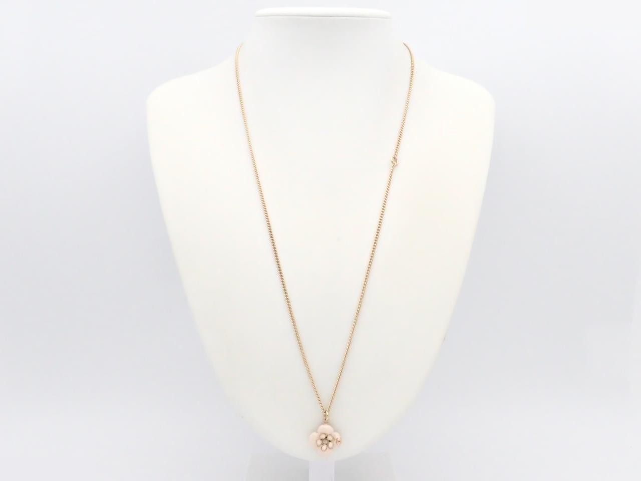 Camellia Coco Mark Necklace 10P Pink Chain Approx. 59cm — view 3