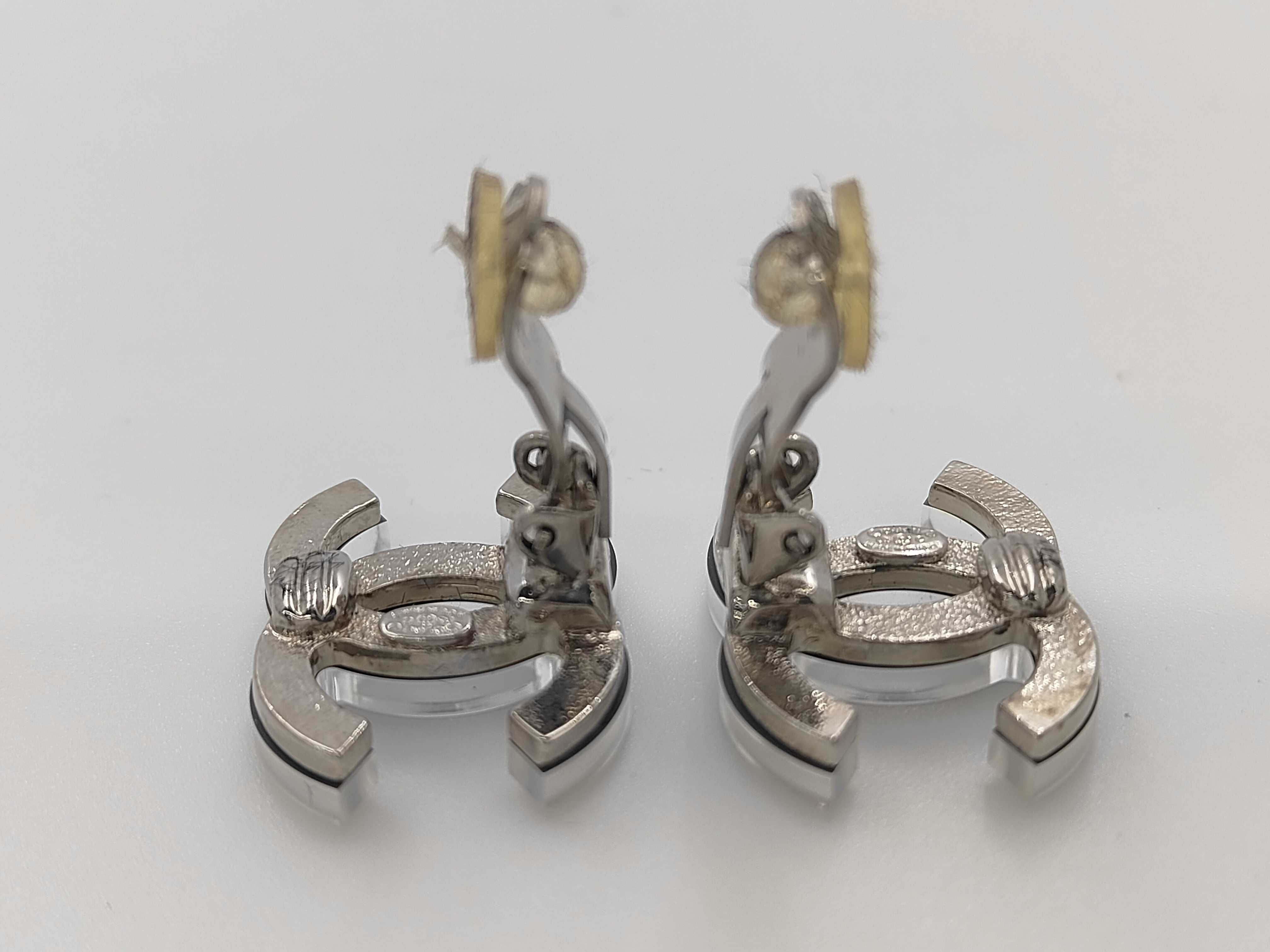 earrings, acrylic and silver, with original box. — view 3