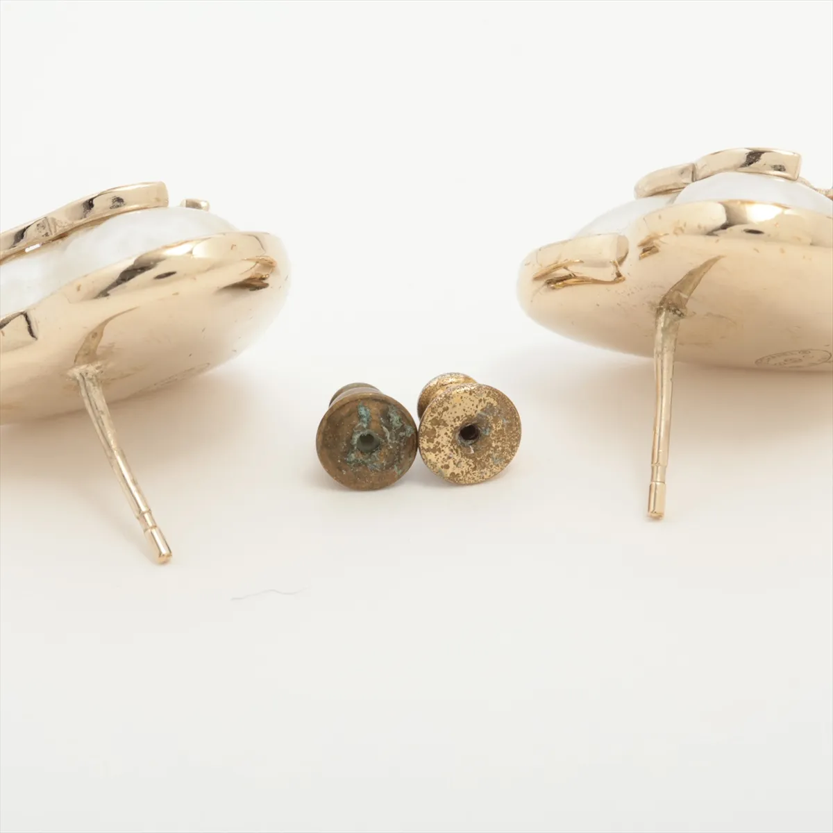 Coco Mark B22C Earrings (Pair) GP Gold. Shows signs of wear, — view 4