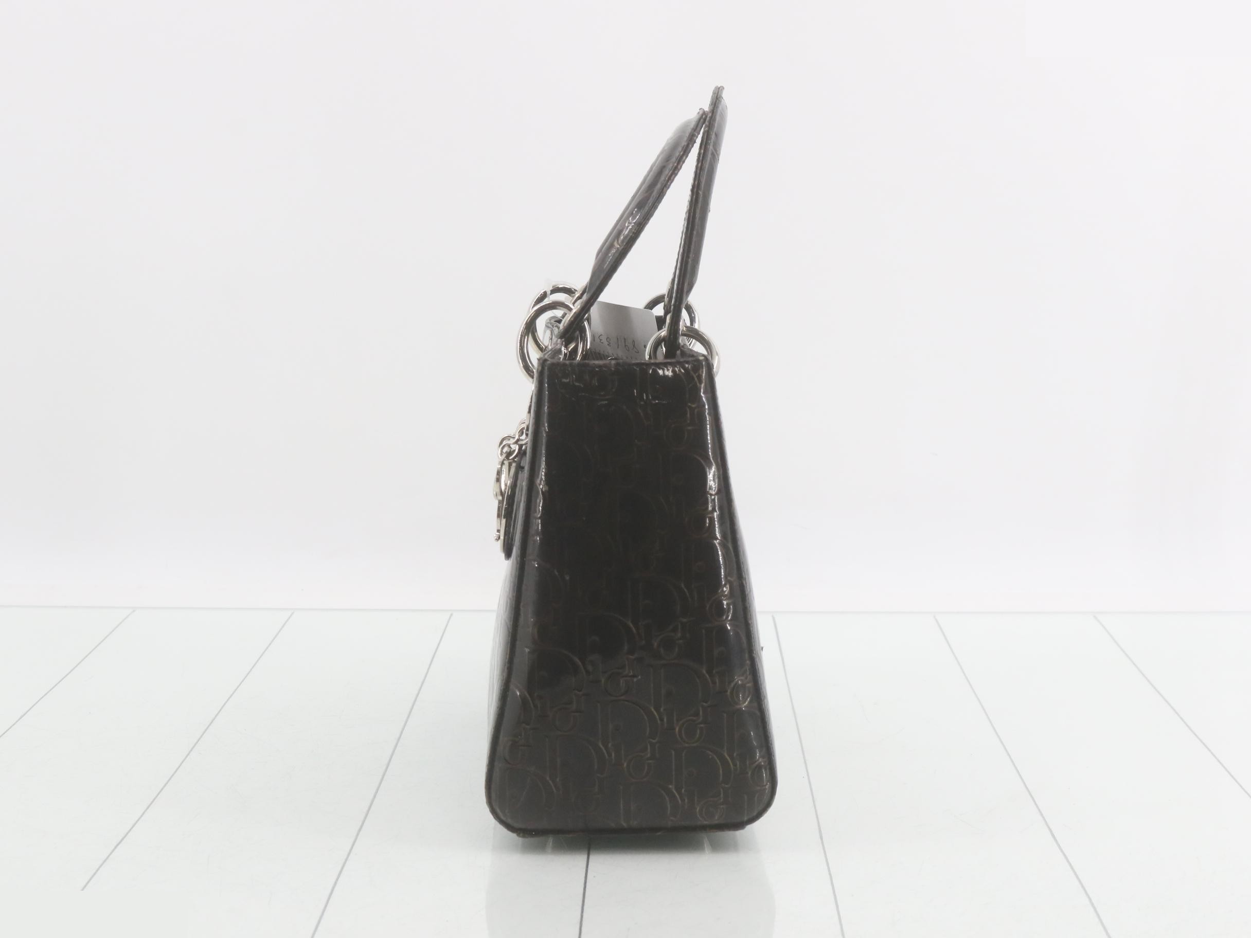 Lady Dior Cannage Enamel Handbag — view 3
