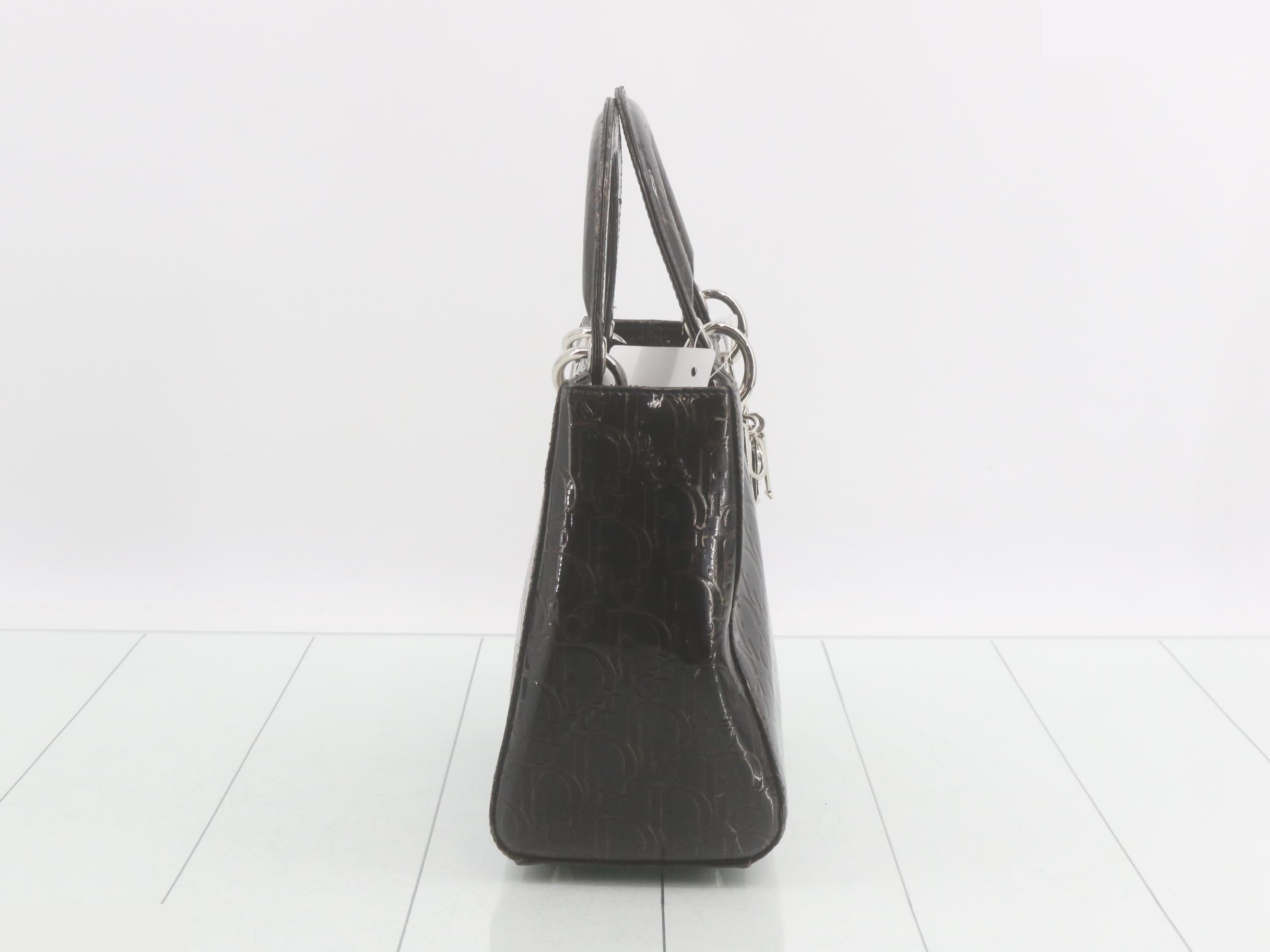 Lady Dior Cannage Enamel Handbag — view 4