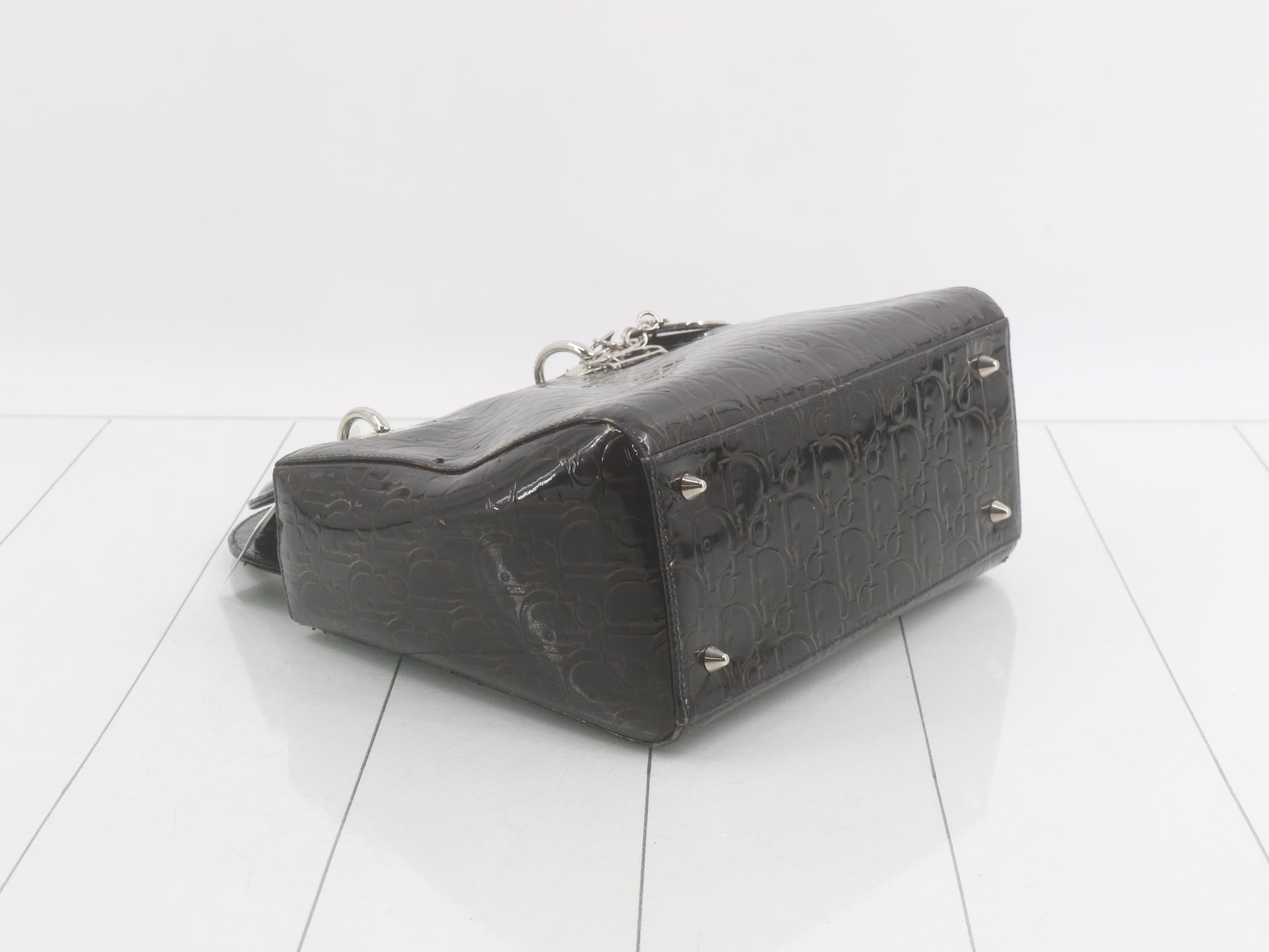Lady Dior Cannage Enamel Handbag — view 5