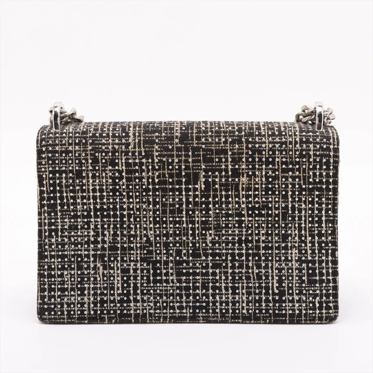 Diorama Tweed x Leather Chain Shoulder Bag Black — view 2