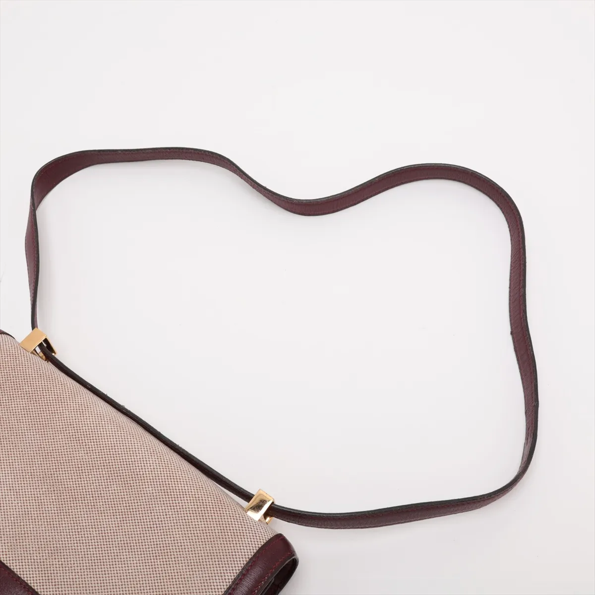 Constance 24 Toile H x Box Calf Beige x Rouge H Gold Hardware D: 1974 — view 5
