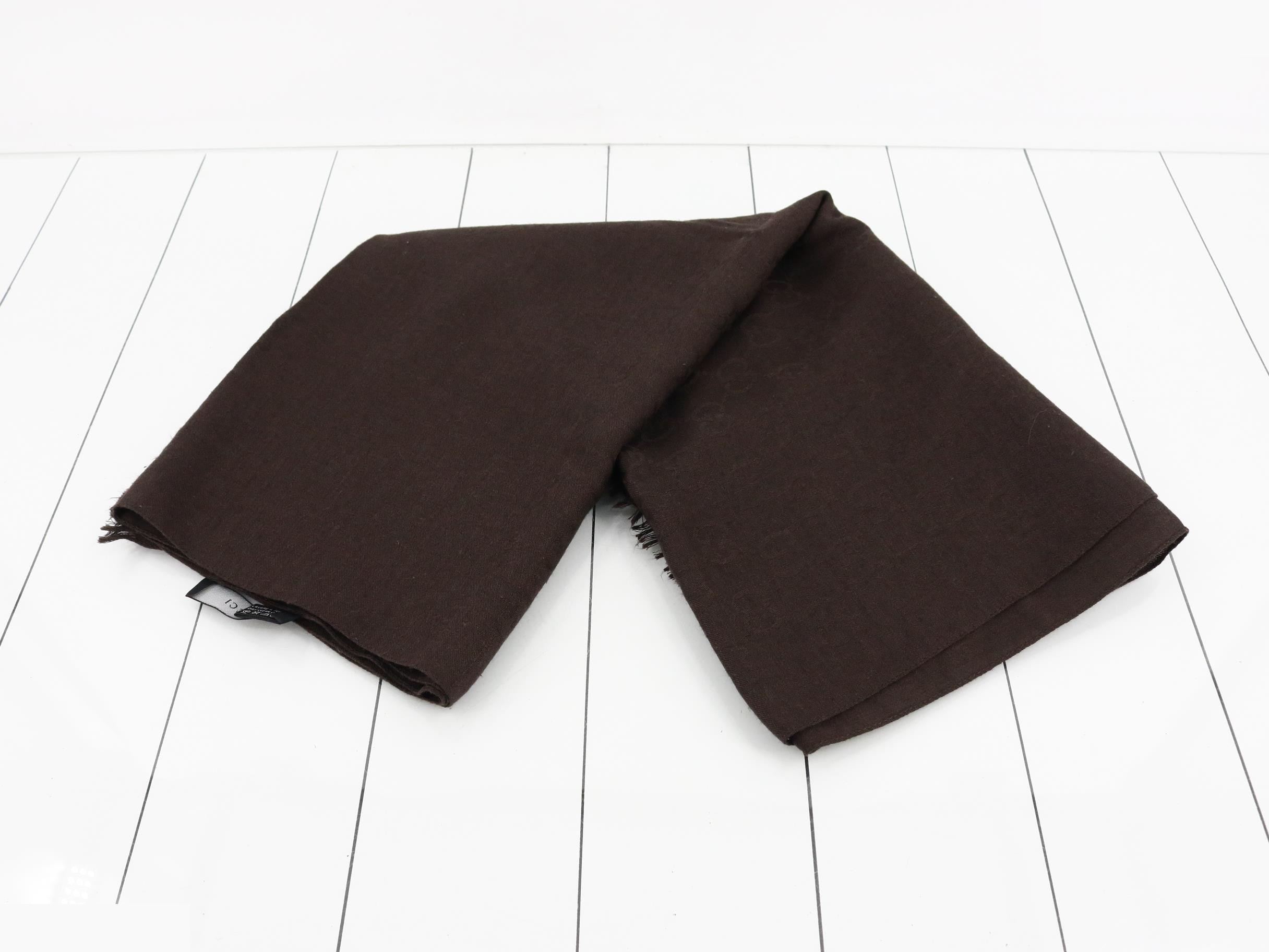 Scarf, GG pattern, dark brown — view 2