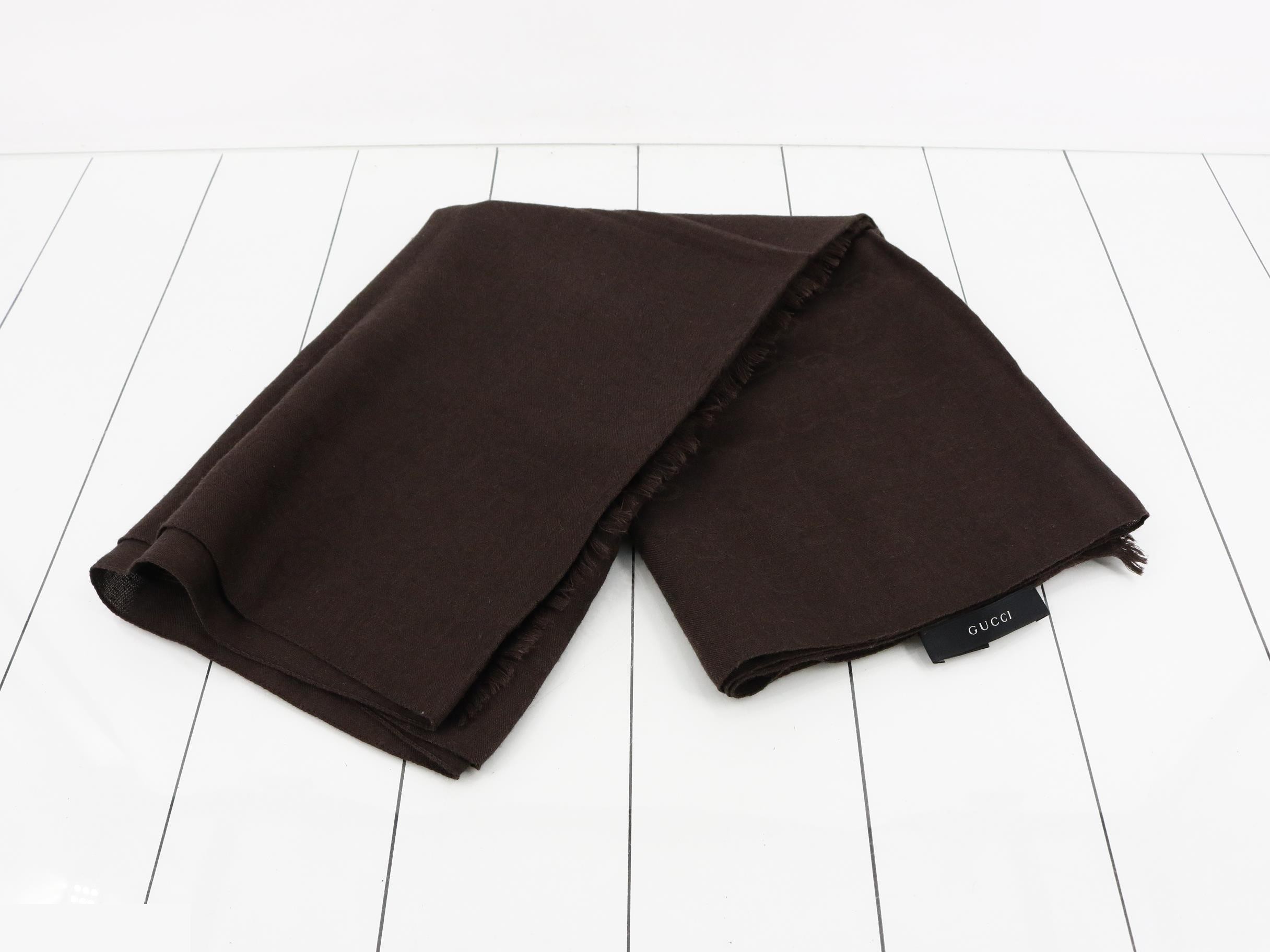 Scarf, GG pattern, dark brown — view 3