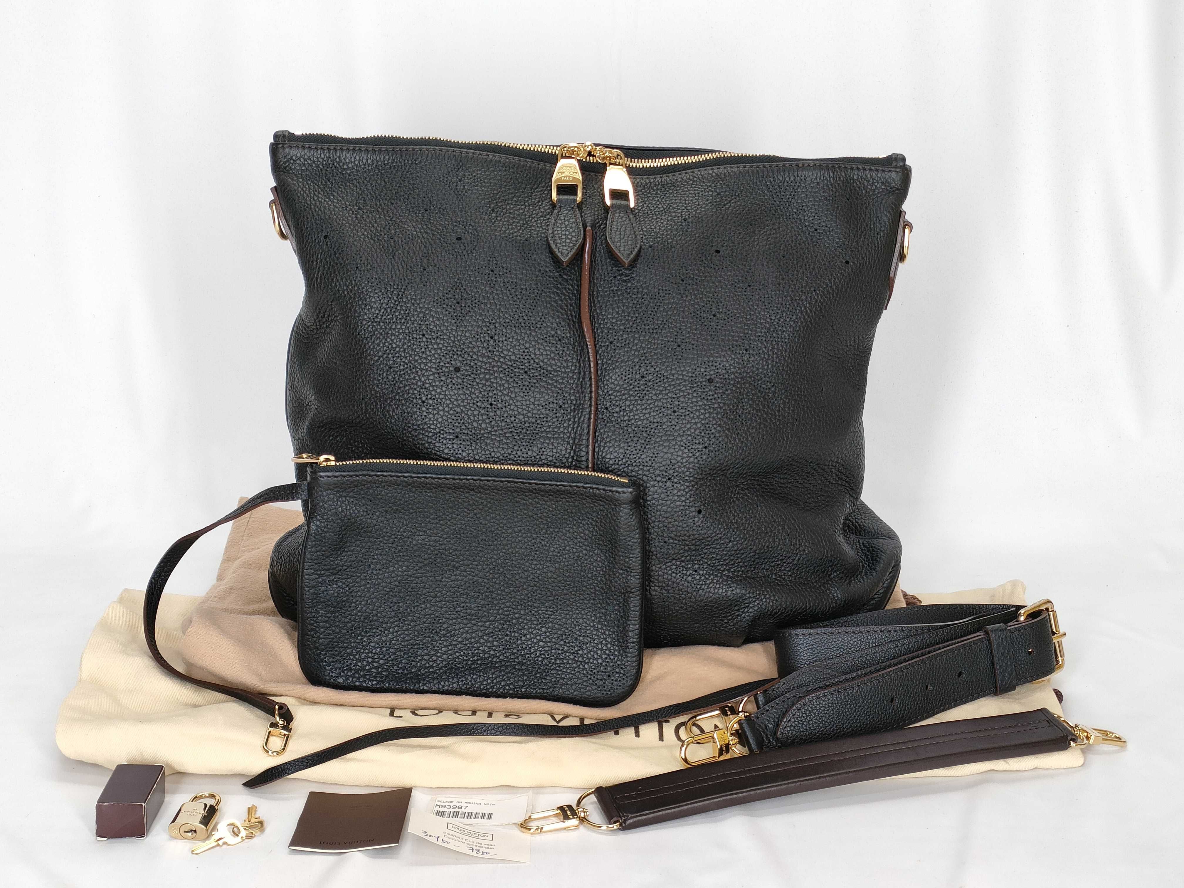 Mahina PH - Mahina Selene MM M93987 Black Leather Shoulder Bag