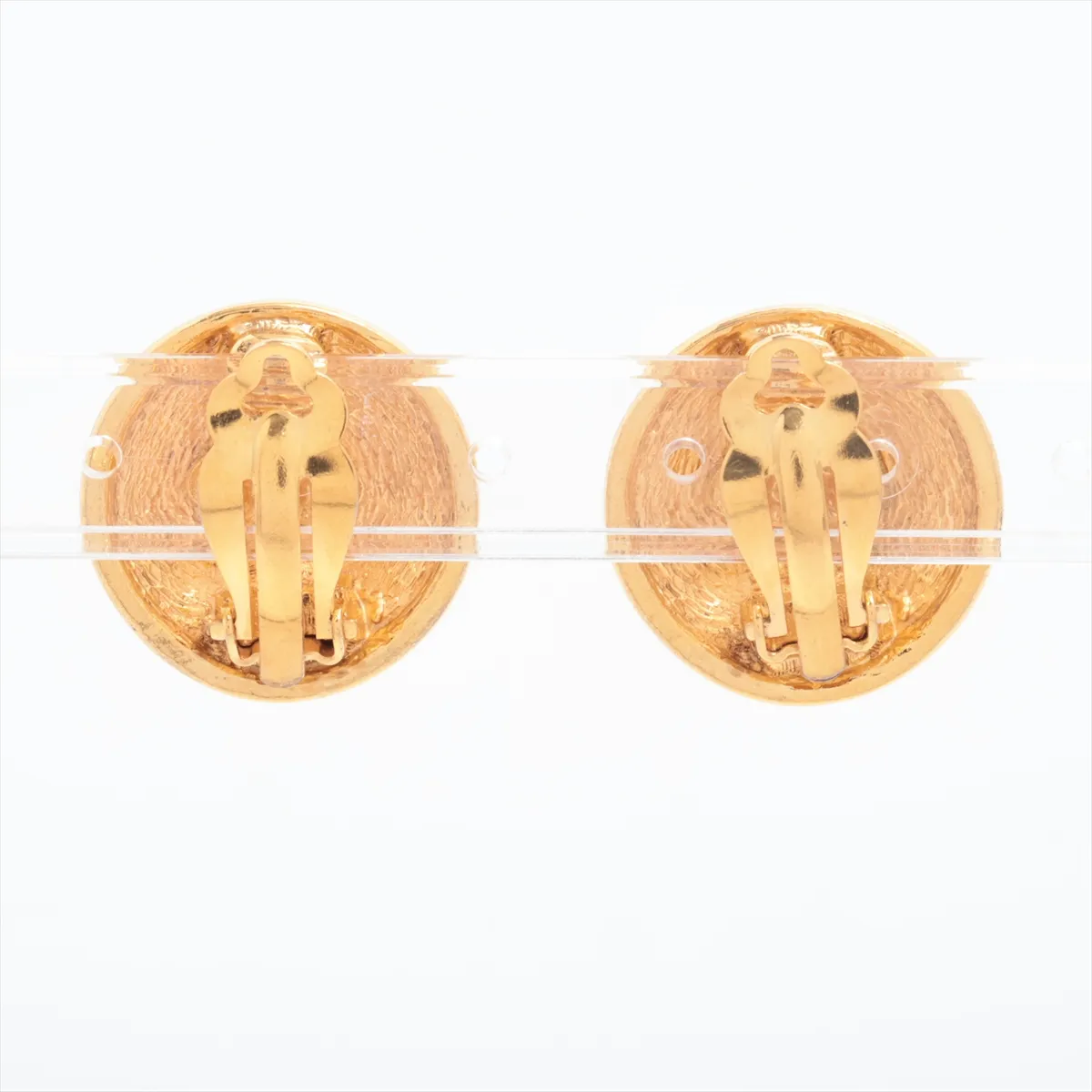 Coco Mark Matelassé 2384 Earrings (Pair) GP Gold. Shows signs of wear, — view 2