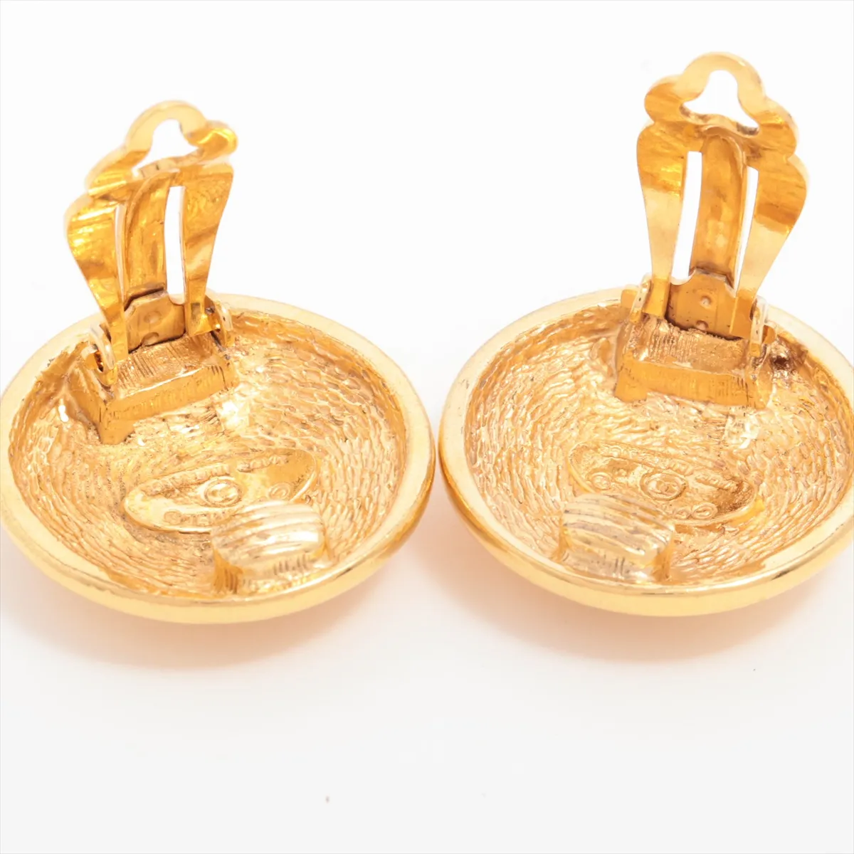 Coco Mark Matelassé 2384 Earrings (Pair) GP Gold. Shows signs of wear, — view 4