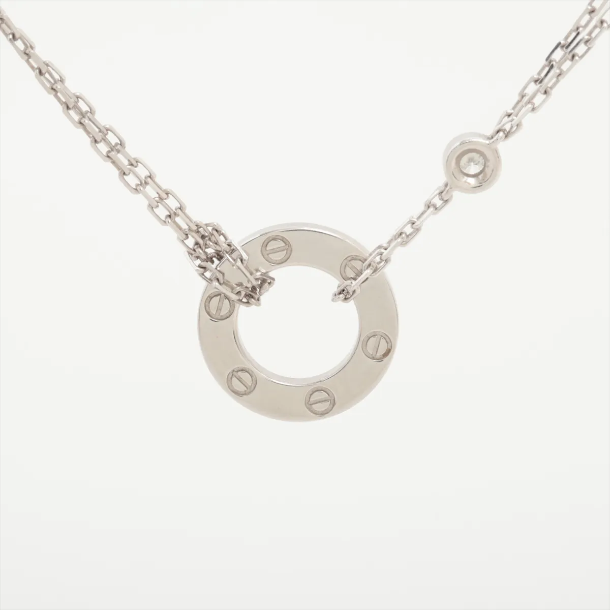 Love Circle 2-Piece Diamond Necklace, 750 (WG), 6.4g, FOO150 — view 2