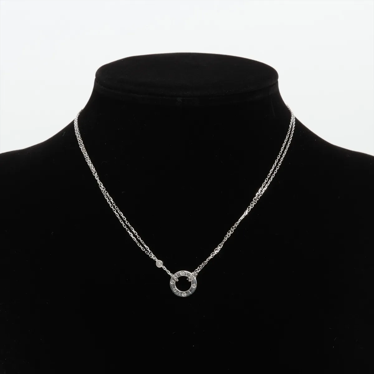 Love Circle 2-Piece Diamond Necklace, 750 (WG), 6.4g, FOO150 — view 5