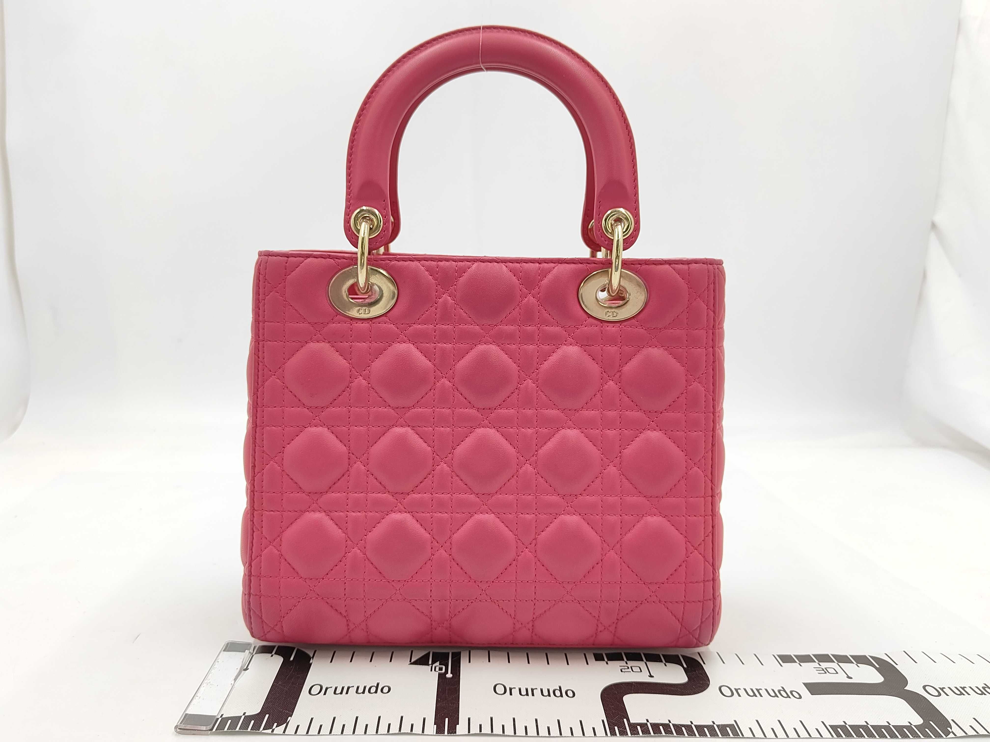 Lady Dior Leather Pink Handbag — view 2