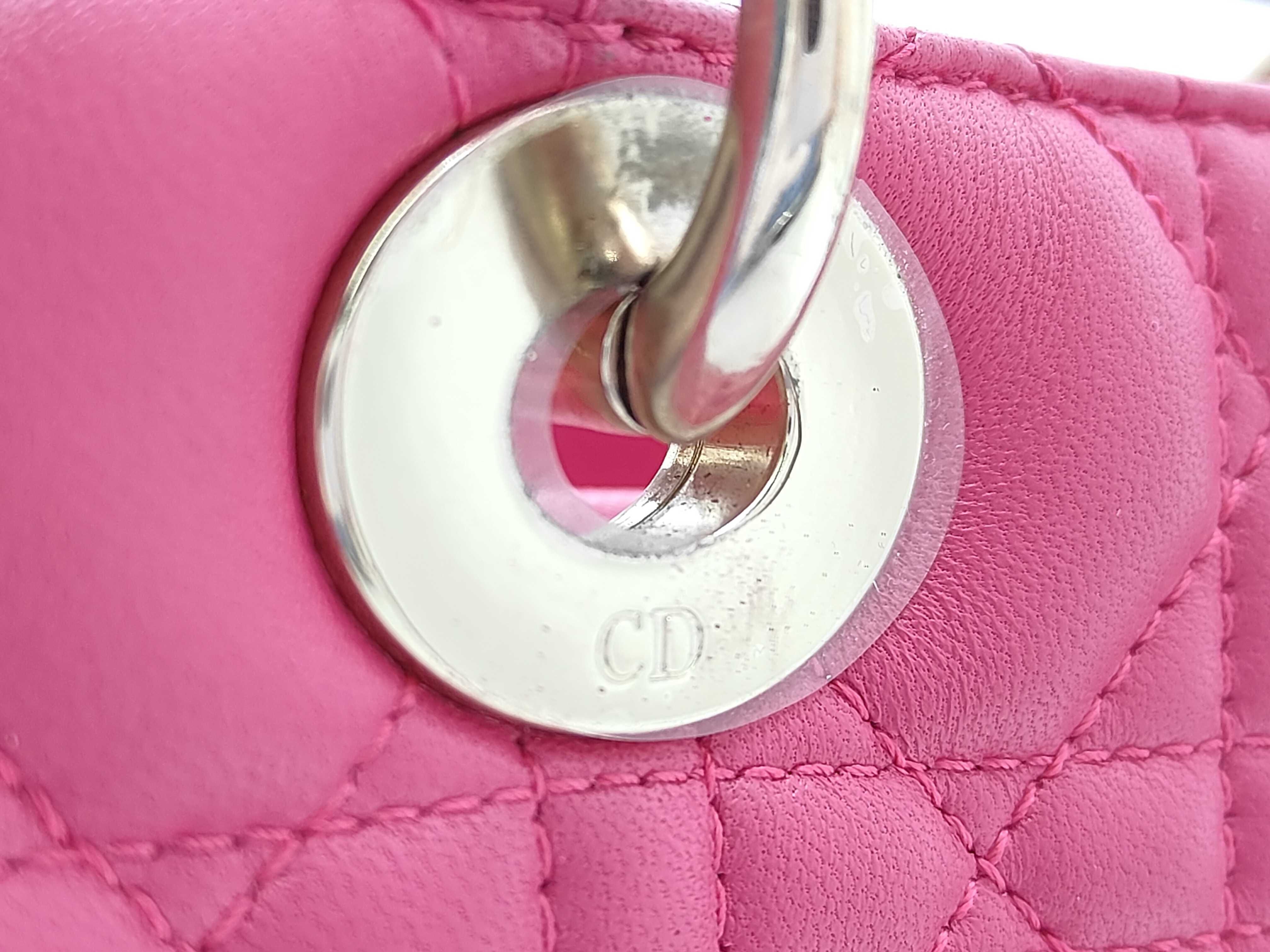 Lady Dior Leather Pink Handbag — view 6