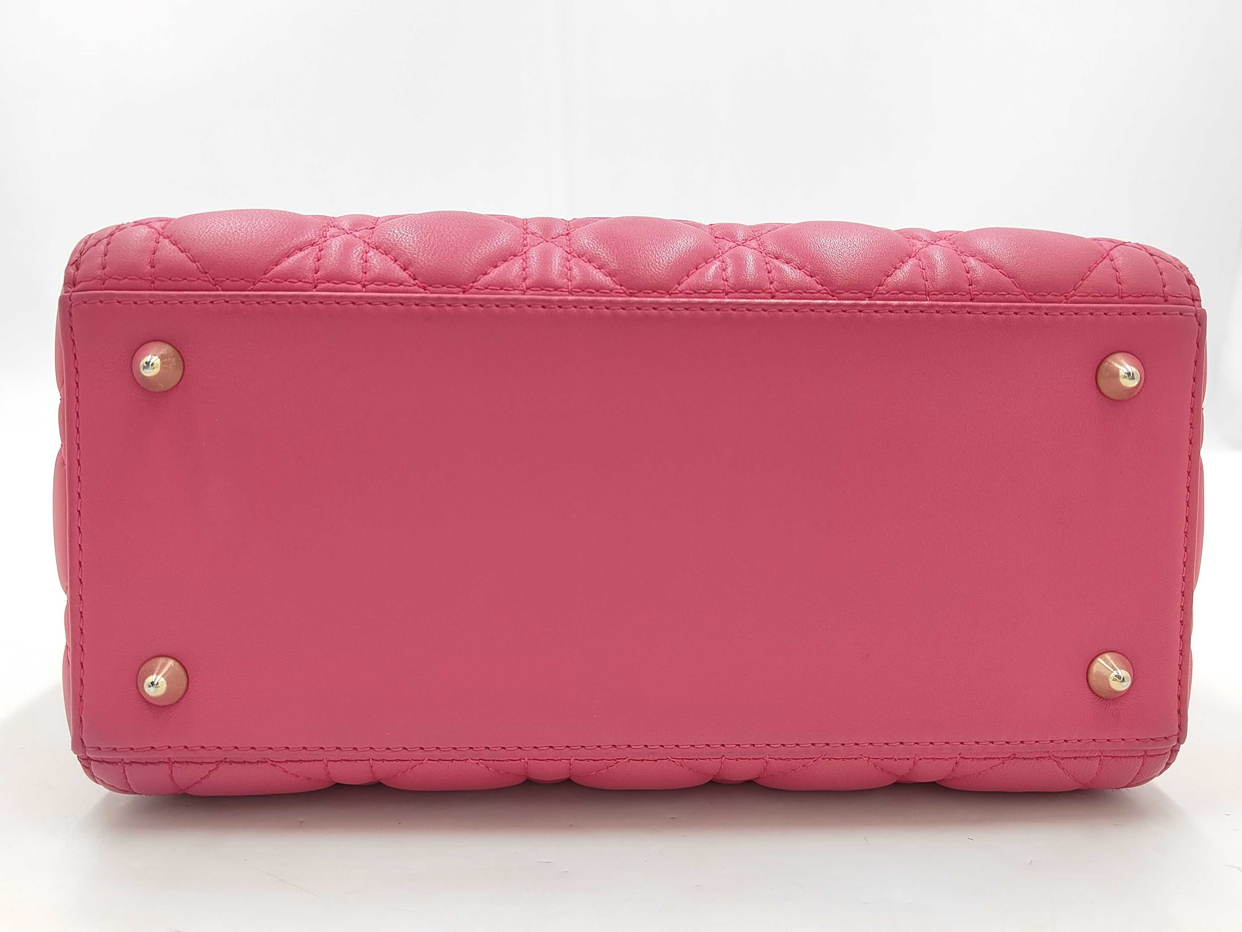 Lady Dior Leather Pink Handbag — view 7