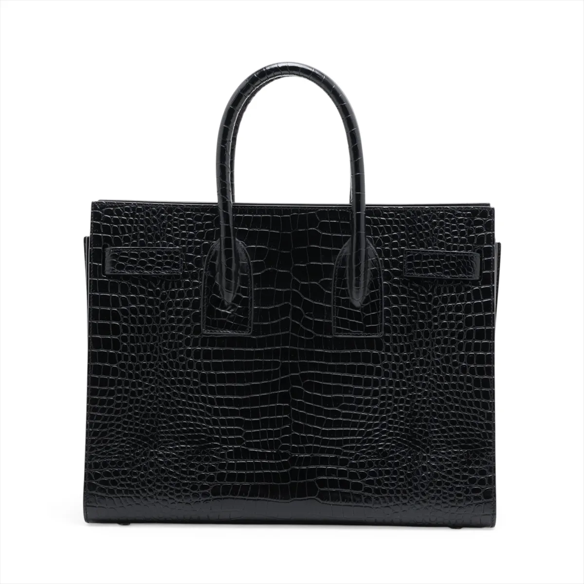 Sac de Jour Crocodile Embossed 2-Way Handbag, Black 378299 — view 2