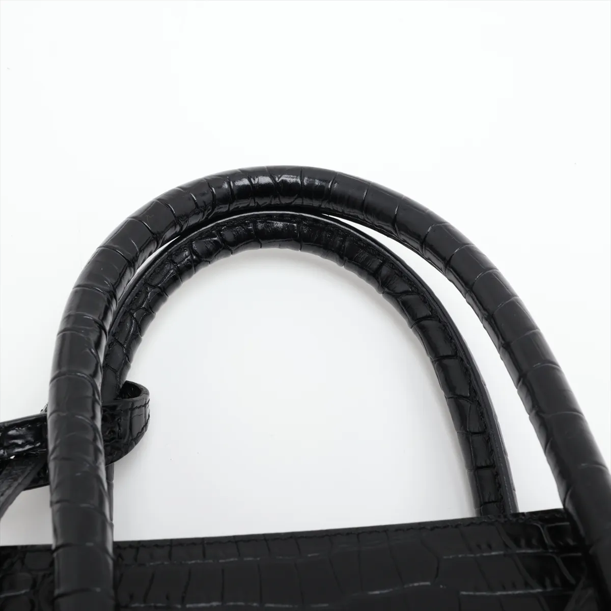 Sac de Jour Crocodile Embossed 2-Way Handbag, Black 378299 — view 6