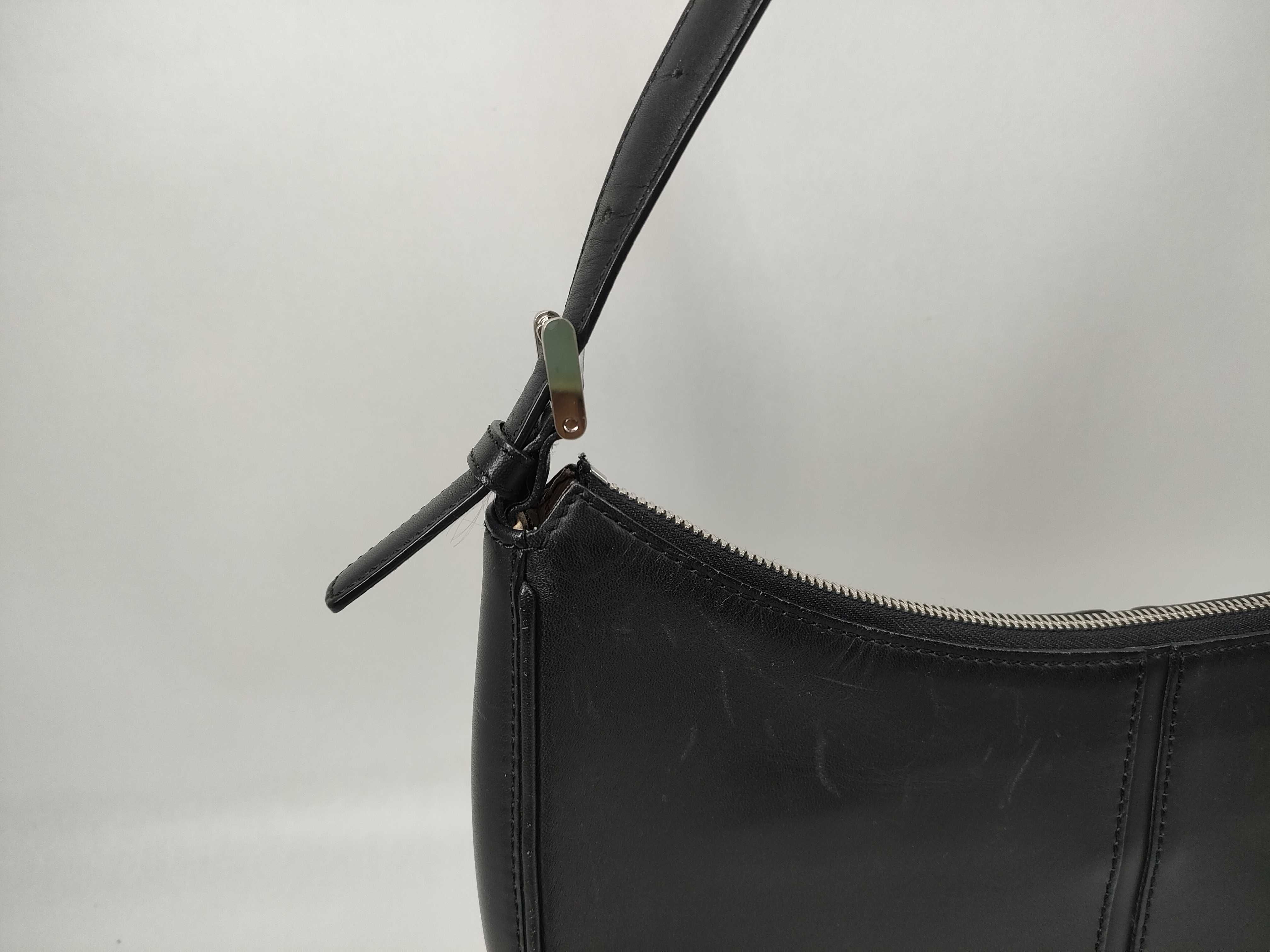 Leather One-Shoulder Bag, Black — view 3