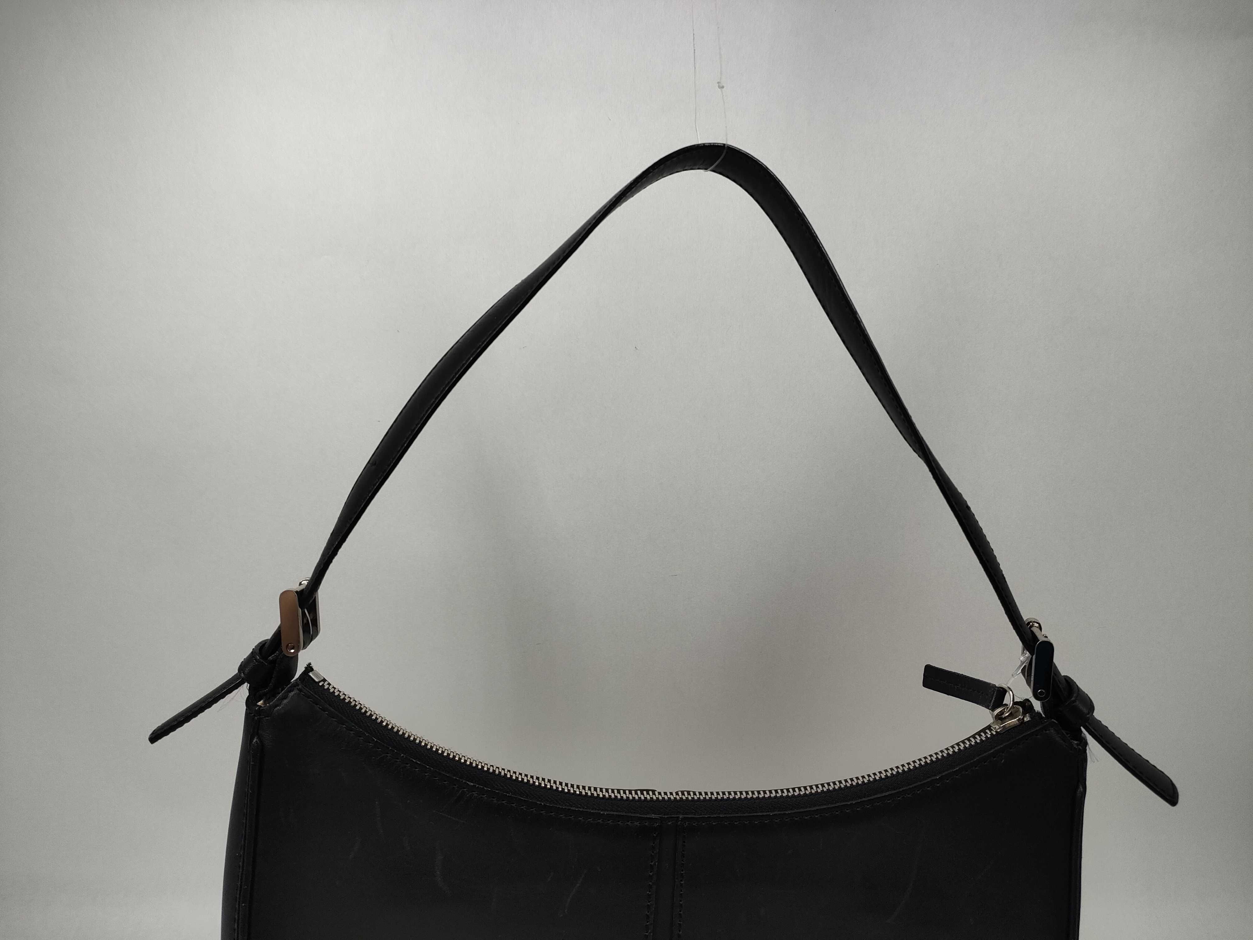 Leather One-Shoulder Bag, Black — view 4