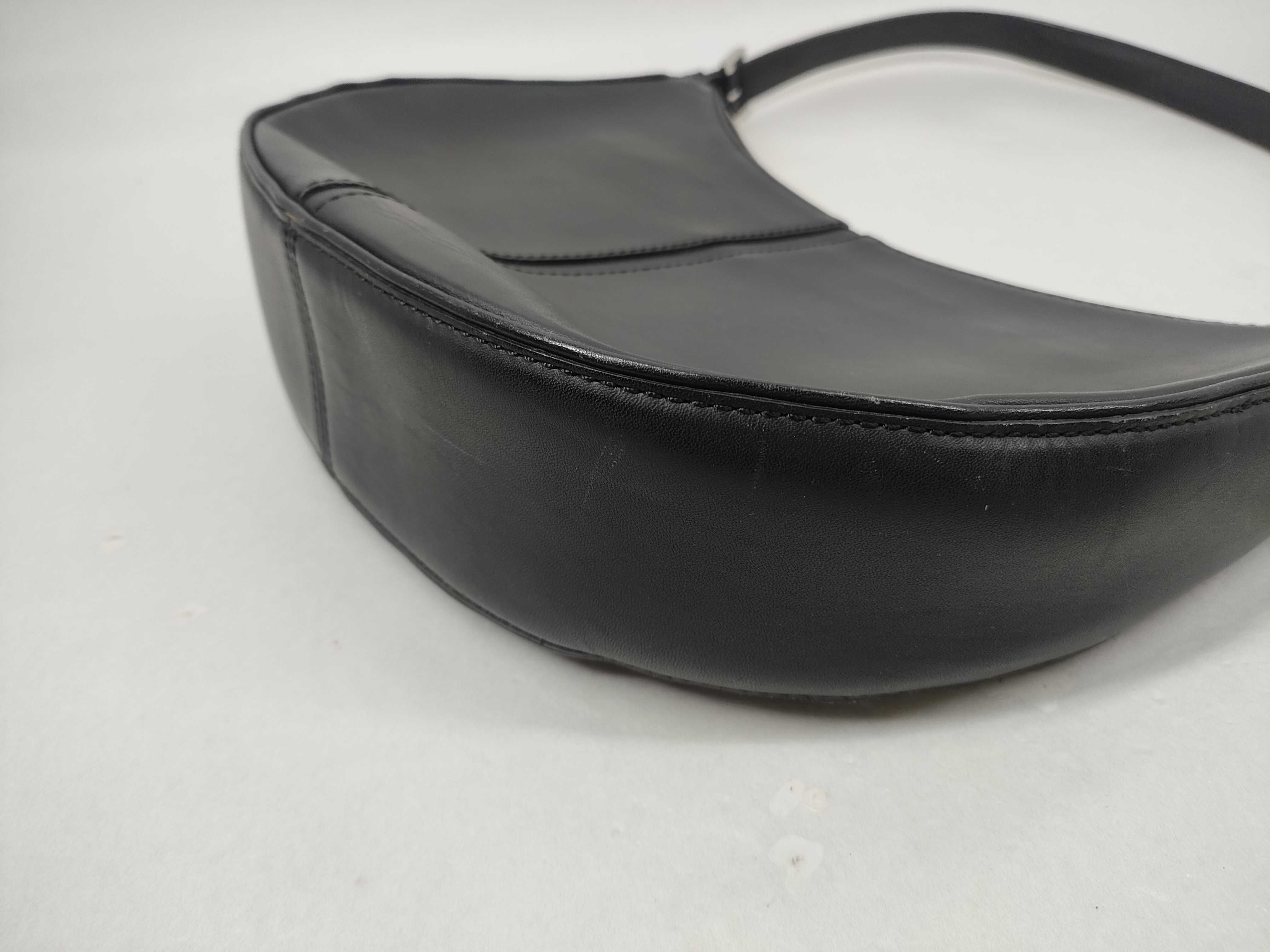 Leather One-Shoulder Bag, Black — view 8