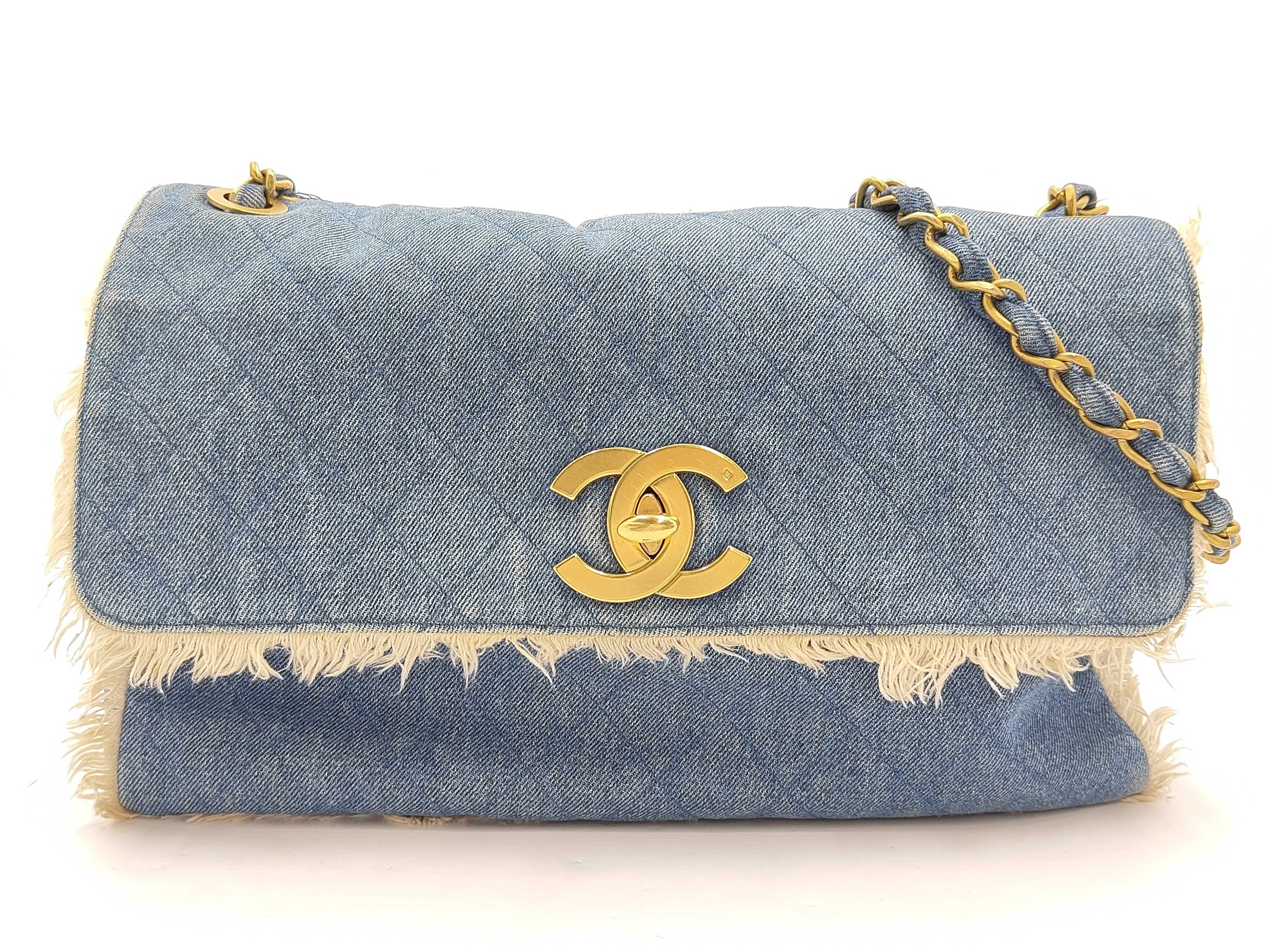 Denim Chain Shoulder Bag Coco Turnlock Shoulder Bag
