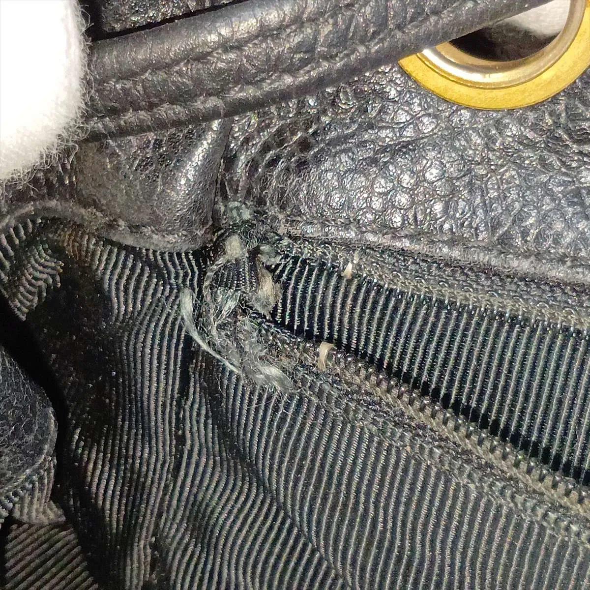Triple Coco Caviar Skin Chain Backpack, Black with Gold Hardware — view 12