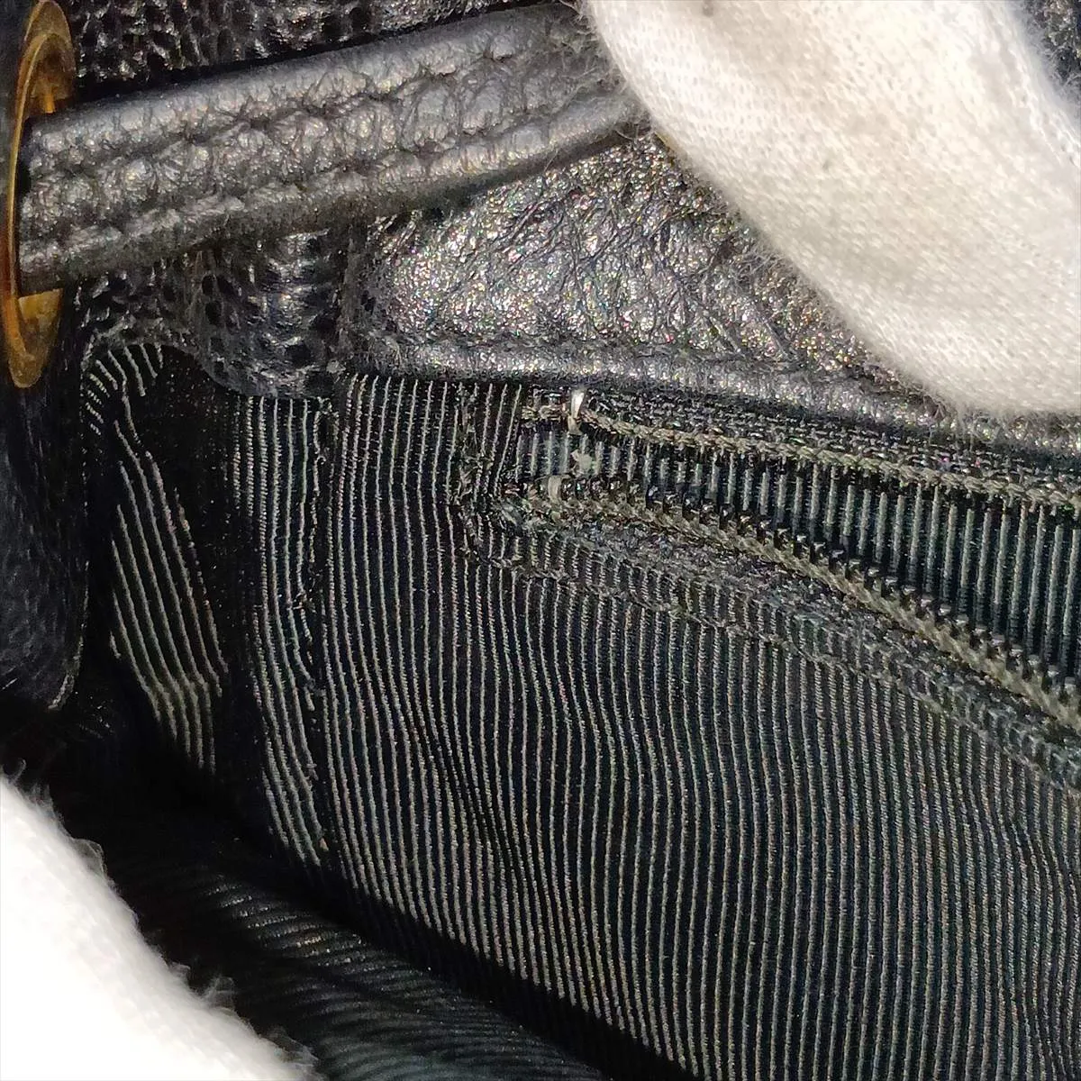 Triple Coco Caviar Skin Chain Backpack, Black with Gold Hardware — view 13