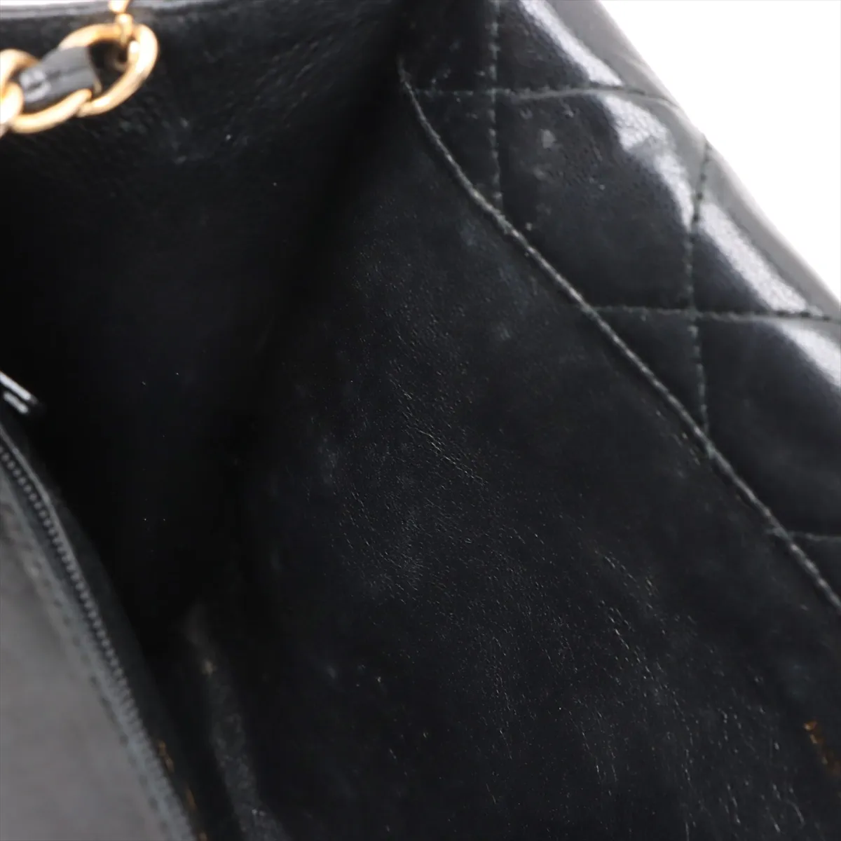 Matelasse Lambskin Double Flap Single Chain Bag Fringe Black Gold Hardware 1295551 No. 1 — view 10