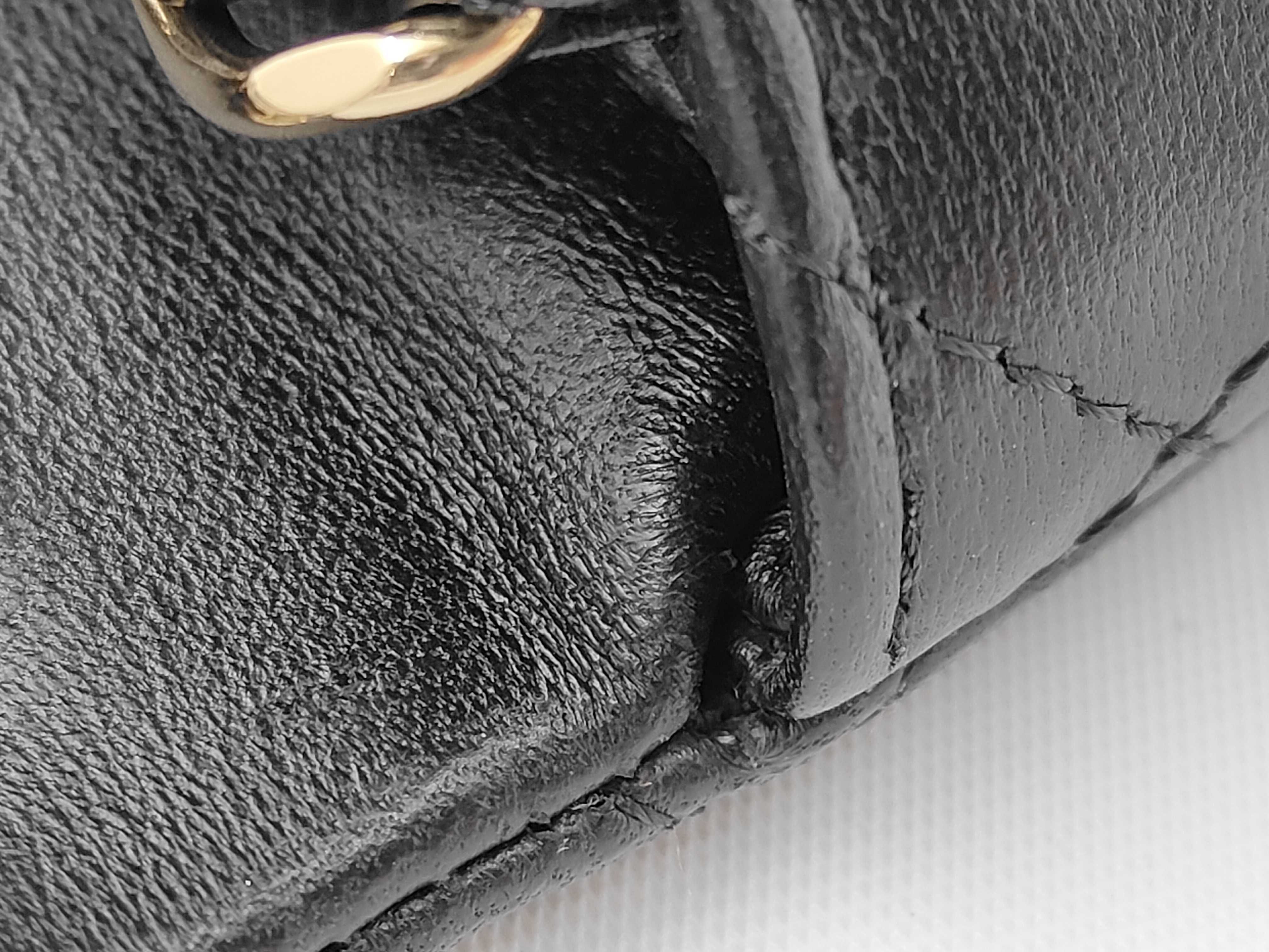 Lambskin Mini Matelassé Chain Shoulder Bag, Black, with IC Plate — view 8