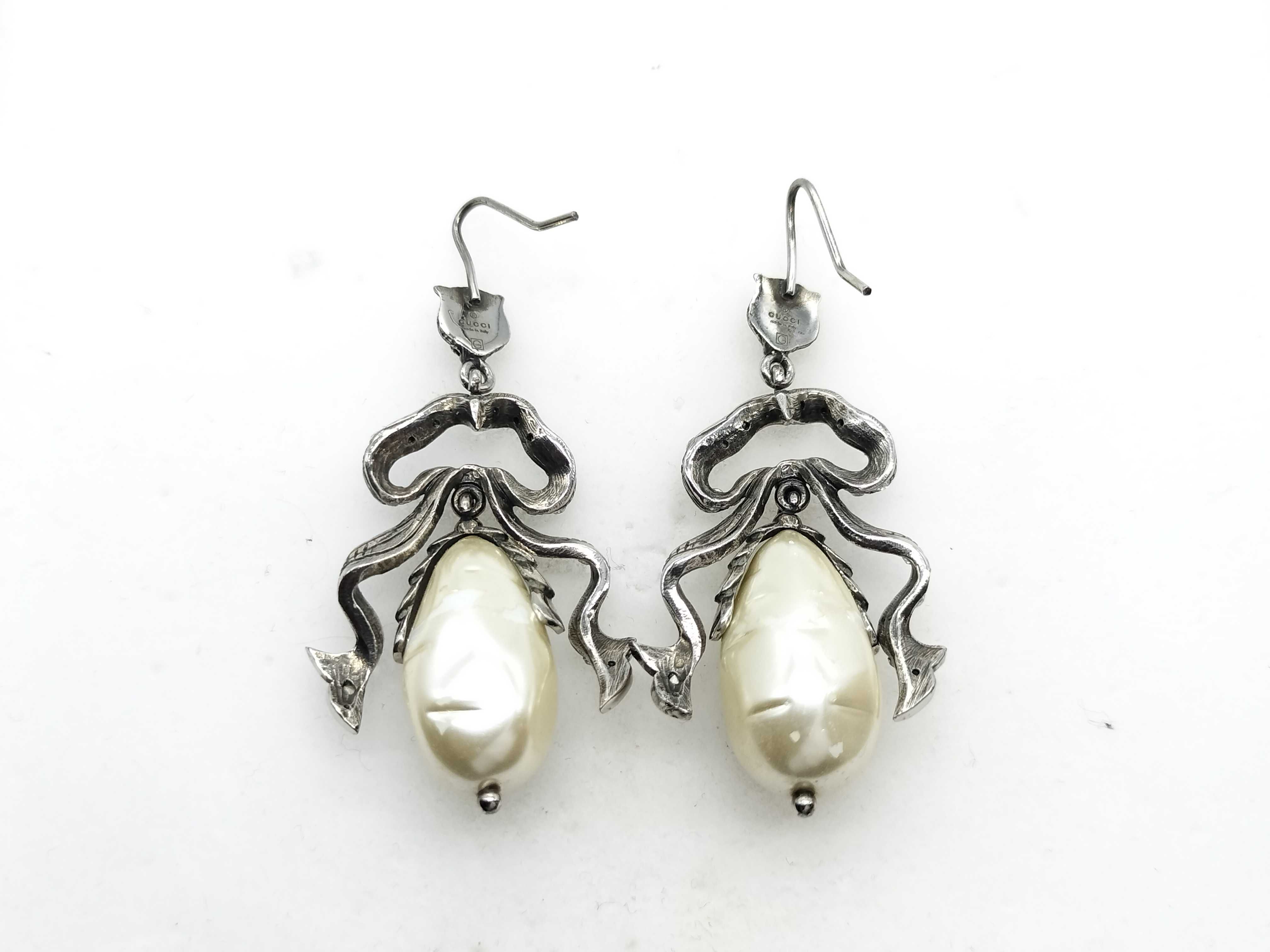 Pearl Cat Earrings — view 4