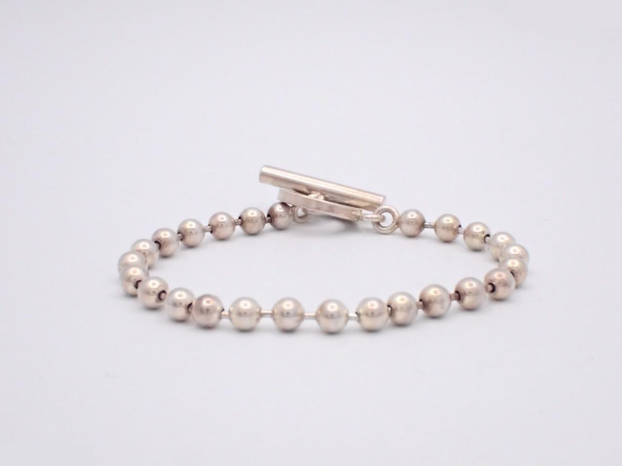 Silver ball chain bracelet, wrist circumference approximately 18cm, 925 sterling silver, 16.2g — view 2