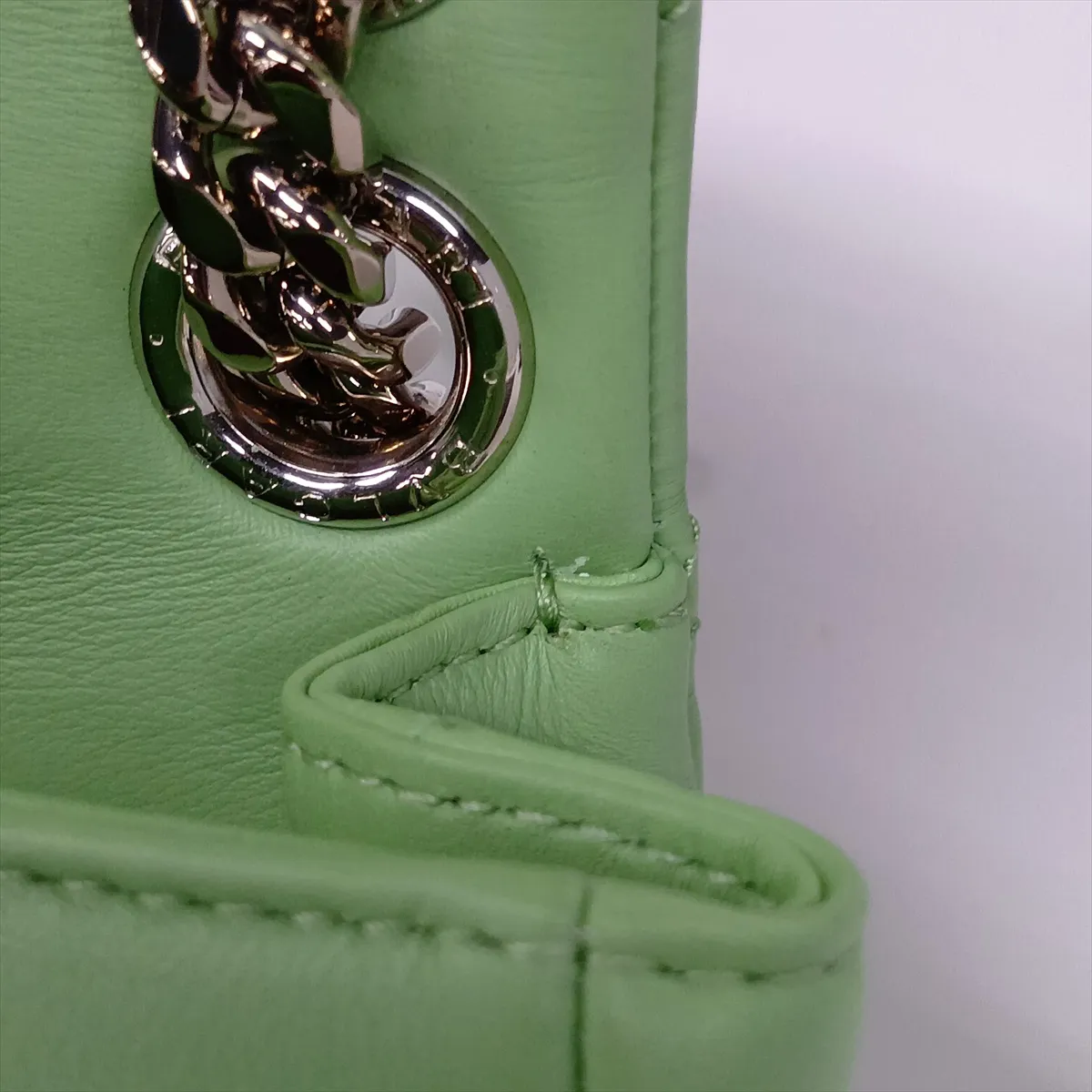 Serpenti Cabochon Leather Chain Shoulder Bag, Green — view 11