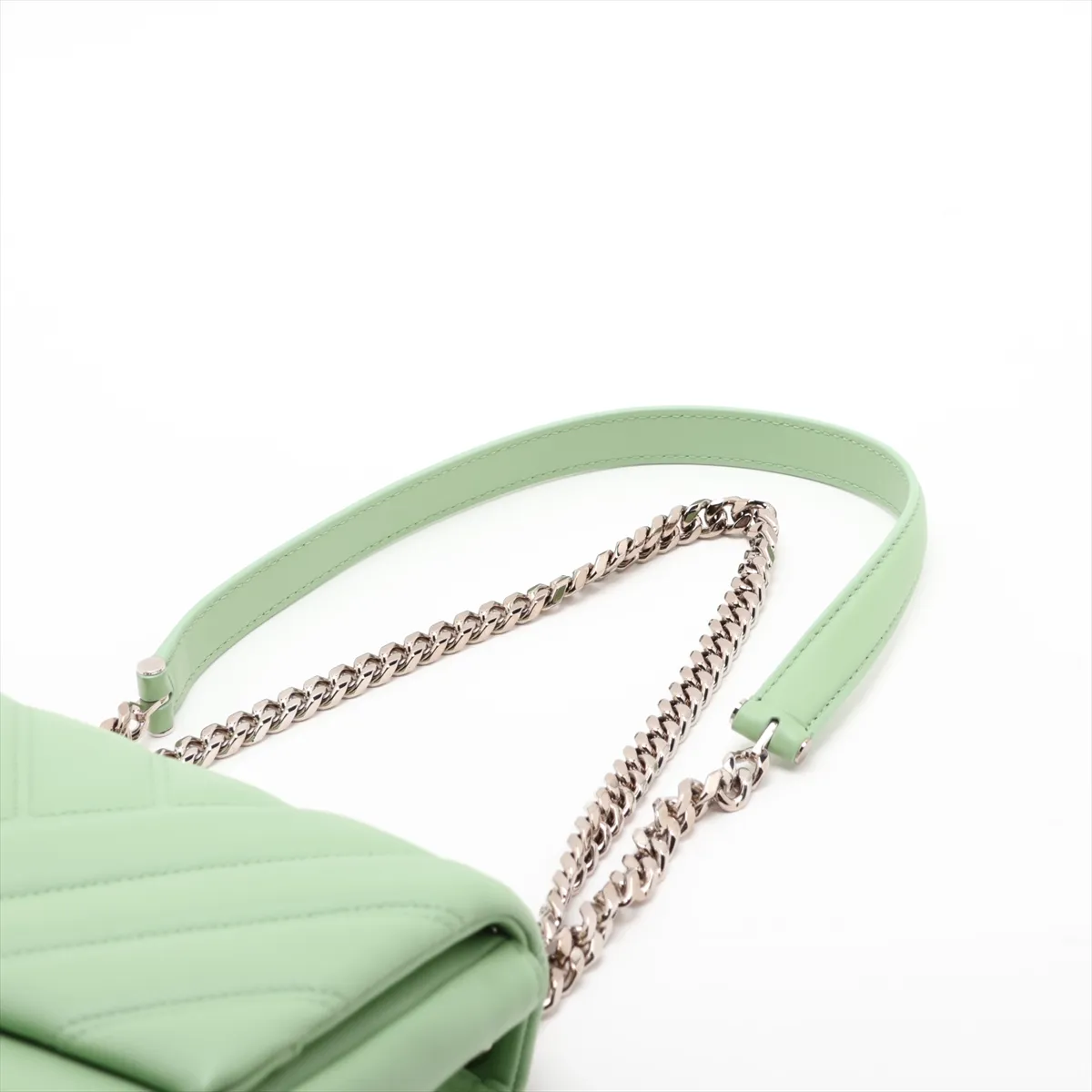 Serpenti Cabochon Leather Chain Shoulder Bag, Green — view 5