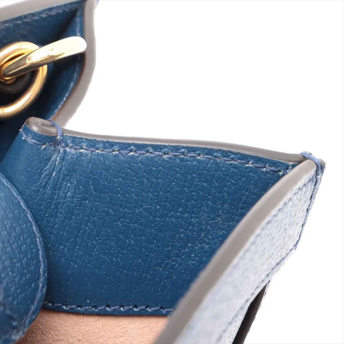 Bamboo Diana Leather 2WAY Handbag Blue 702721 — view 11