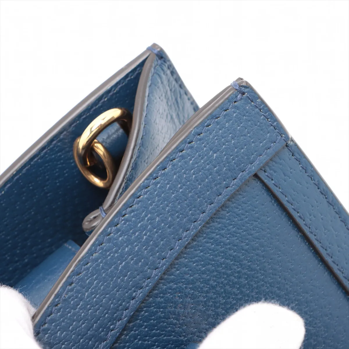 Bamboo Diana Leather 2WAY Handbag Blue 702721 — view 13